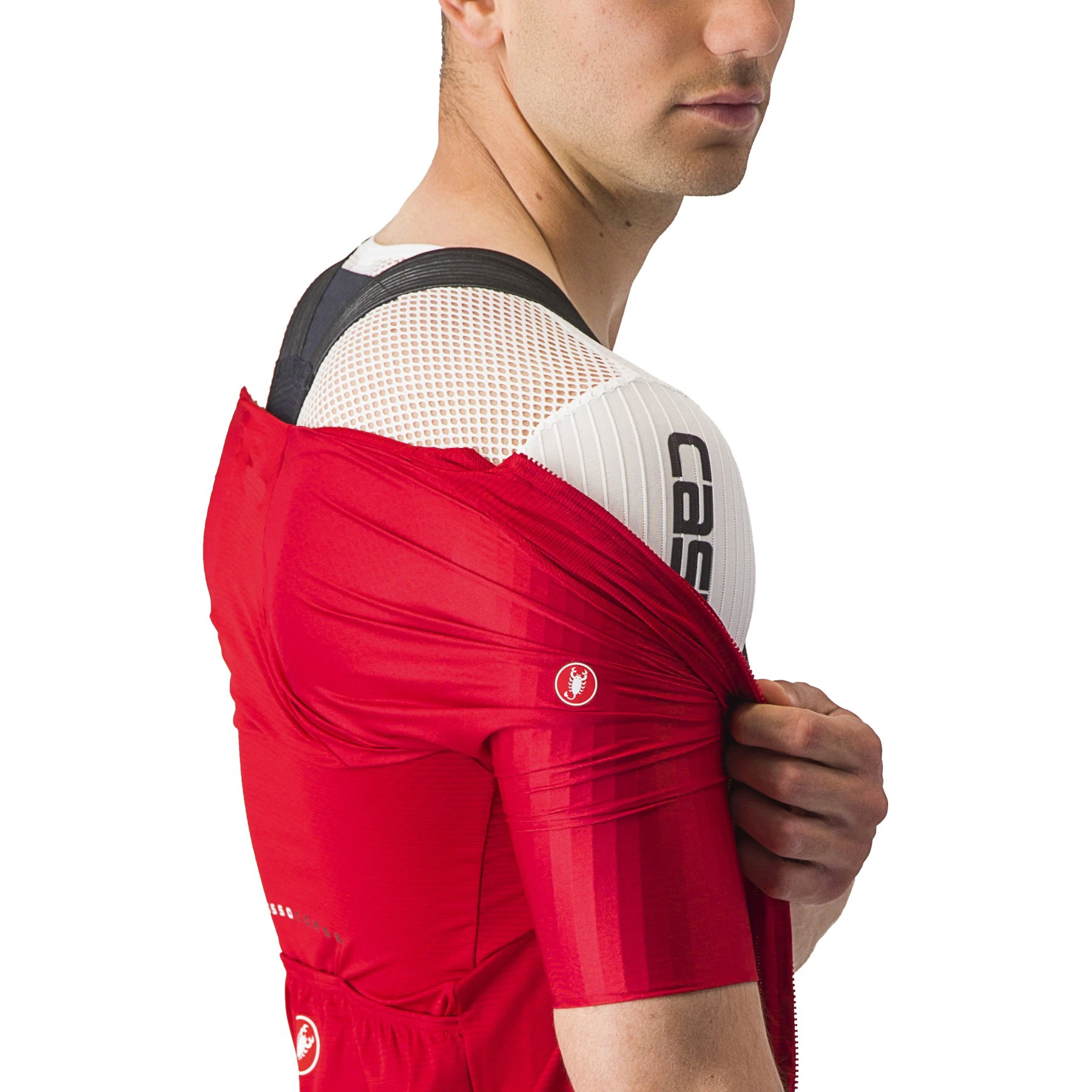 6. Castelli - tricou ciclism cu maneca scurta pentru barbati Aero Race 7.0 - rosu intens rich