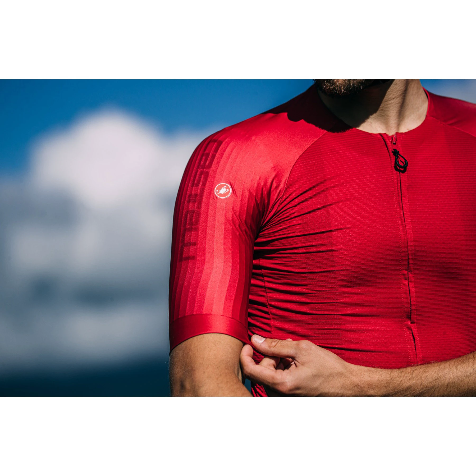 16. Castelli - tricou ciclism cu maneca scurta pentru barbati Aero Race 7.0 - rosu intens rich