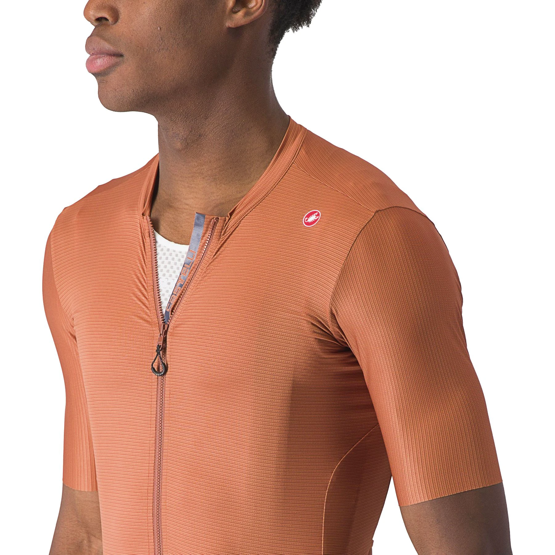 5. Castelli - tricou ciclism cu maneca scurta pentru barbati Espresso Jersey - maro deschis mocha gri inchis