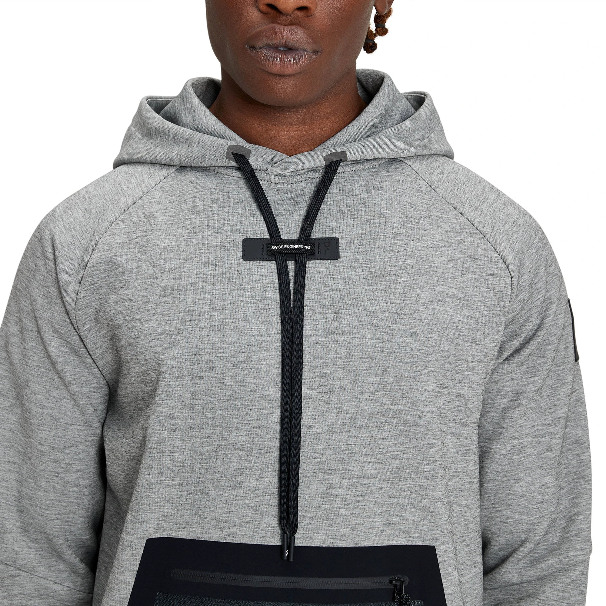 6. On Cloud - hanorac sport pentru barbati On new Hoodie - gri deschis negru