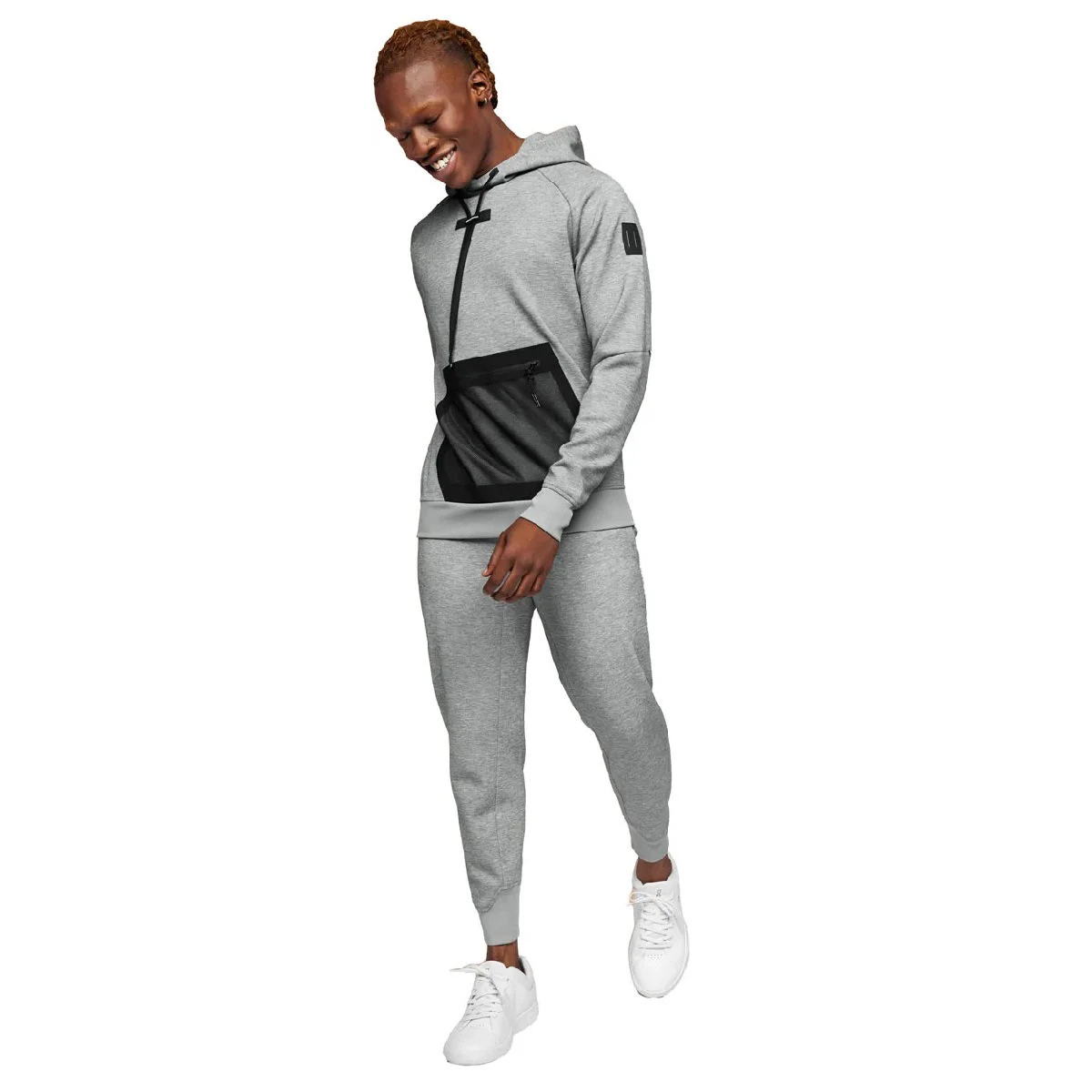 11. On Cloud - hanorac sport pentru barbati On new Hoodie - gri deschis negru
