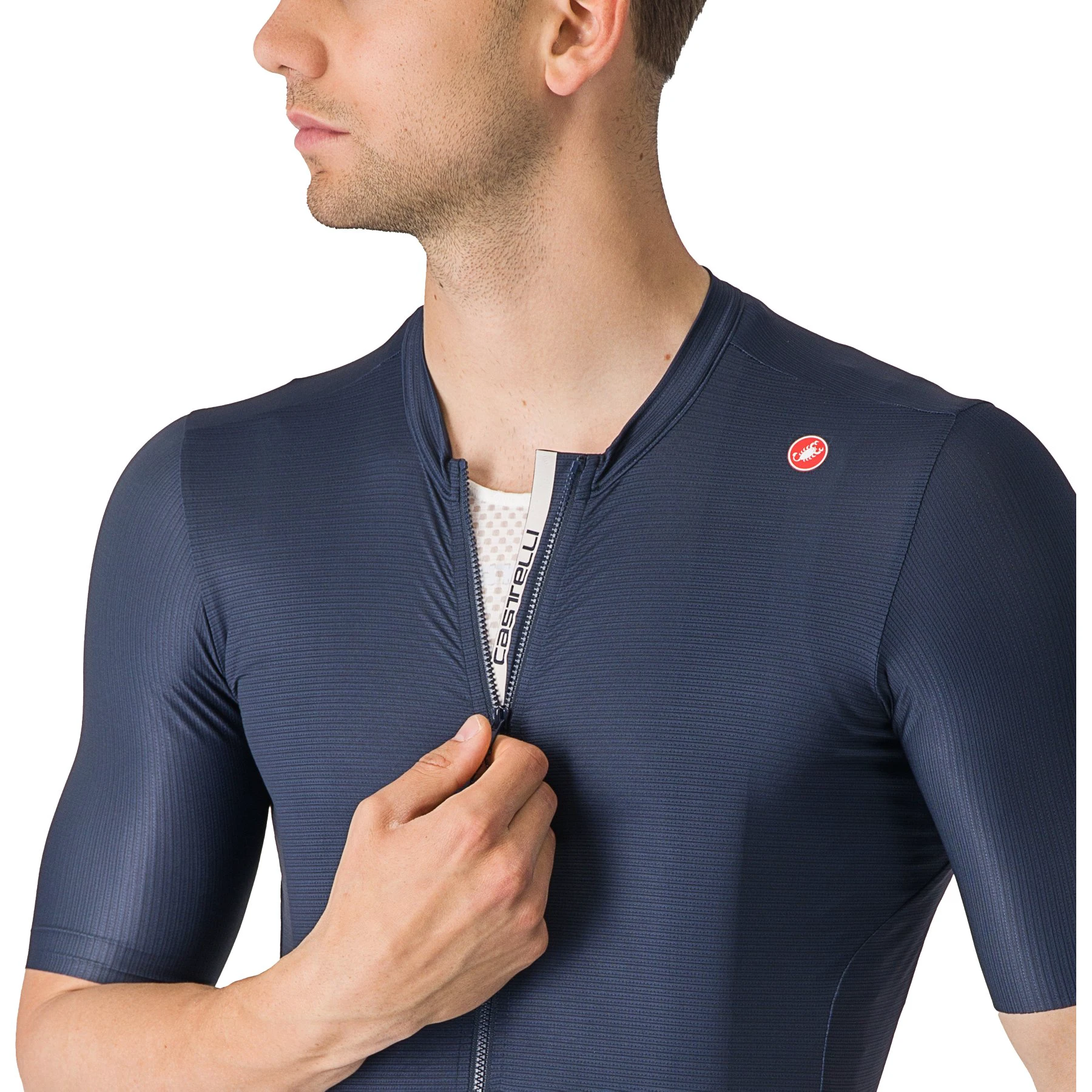 5. Castelli - tricou ciclism cu maneca scurta pentru barbati Espresso Jersey - albastru inchis indigo