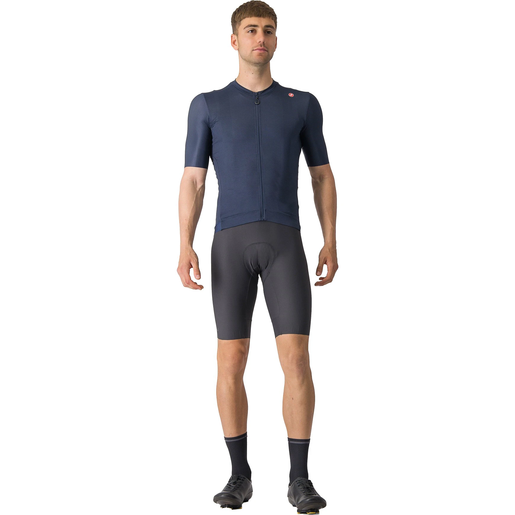 4. Castelli - tricou ciclism cu maneca scurta pentru barbati Espresso Jersey - albastru inchis indigo