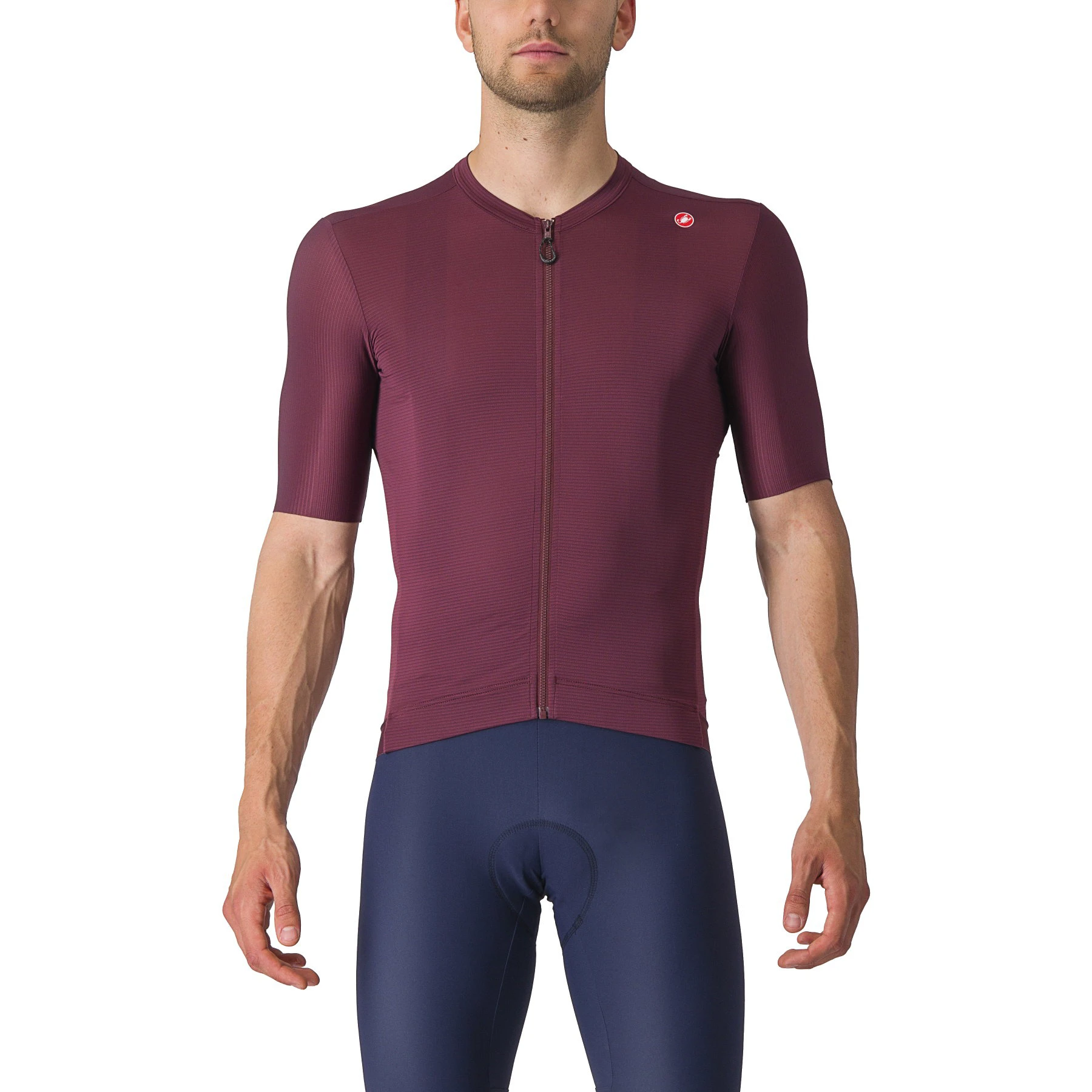 Castelli - tricou ciclism cu maneca scurta pentru barbati Espresso Jersey - visiniu bordo - 165395
