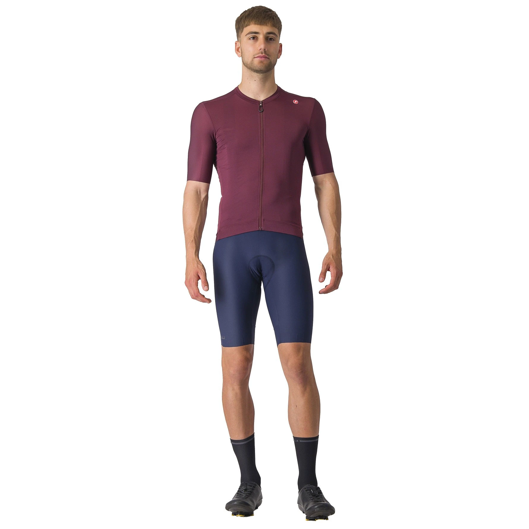 4. Castelli - tricou ciclism cu maneca scurta pentru barbati Espresso Jersey - visiniu bordo