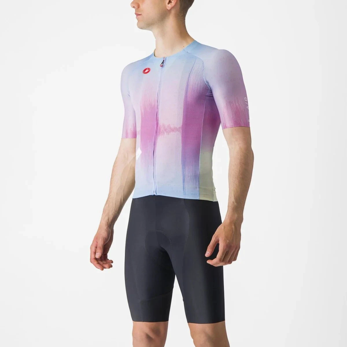 8. Castelli - tricou ciclism cu maneca scurta pentru barbati R-A/D Jersey - multicolor violet