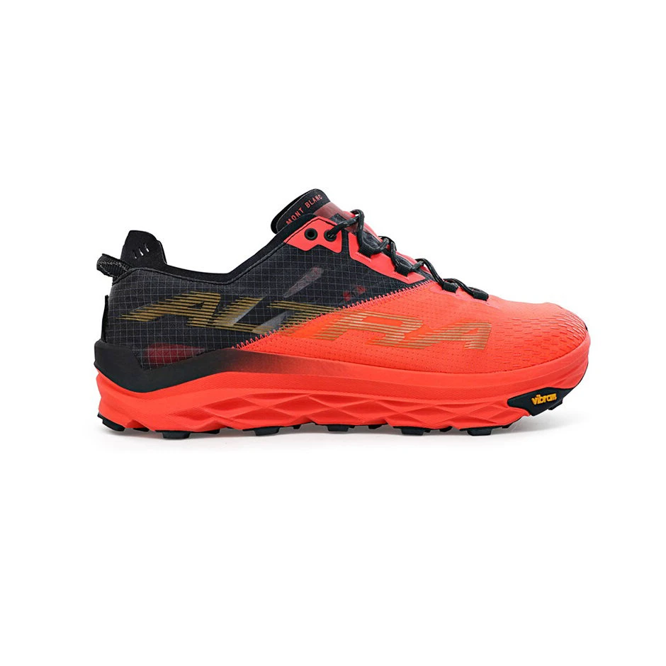 1. Altra - pantofi alergare montana pentru femei Mont Blanc - portocaliu Coral negru