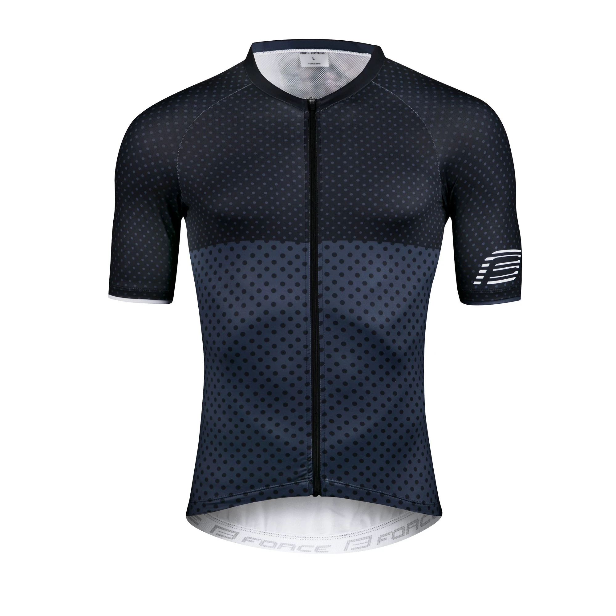 1. Force - Bluza ciclism maneci scurte Points - negru bleumarin