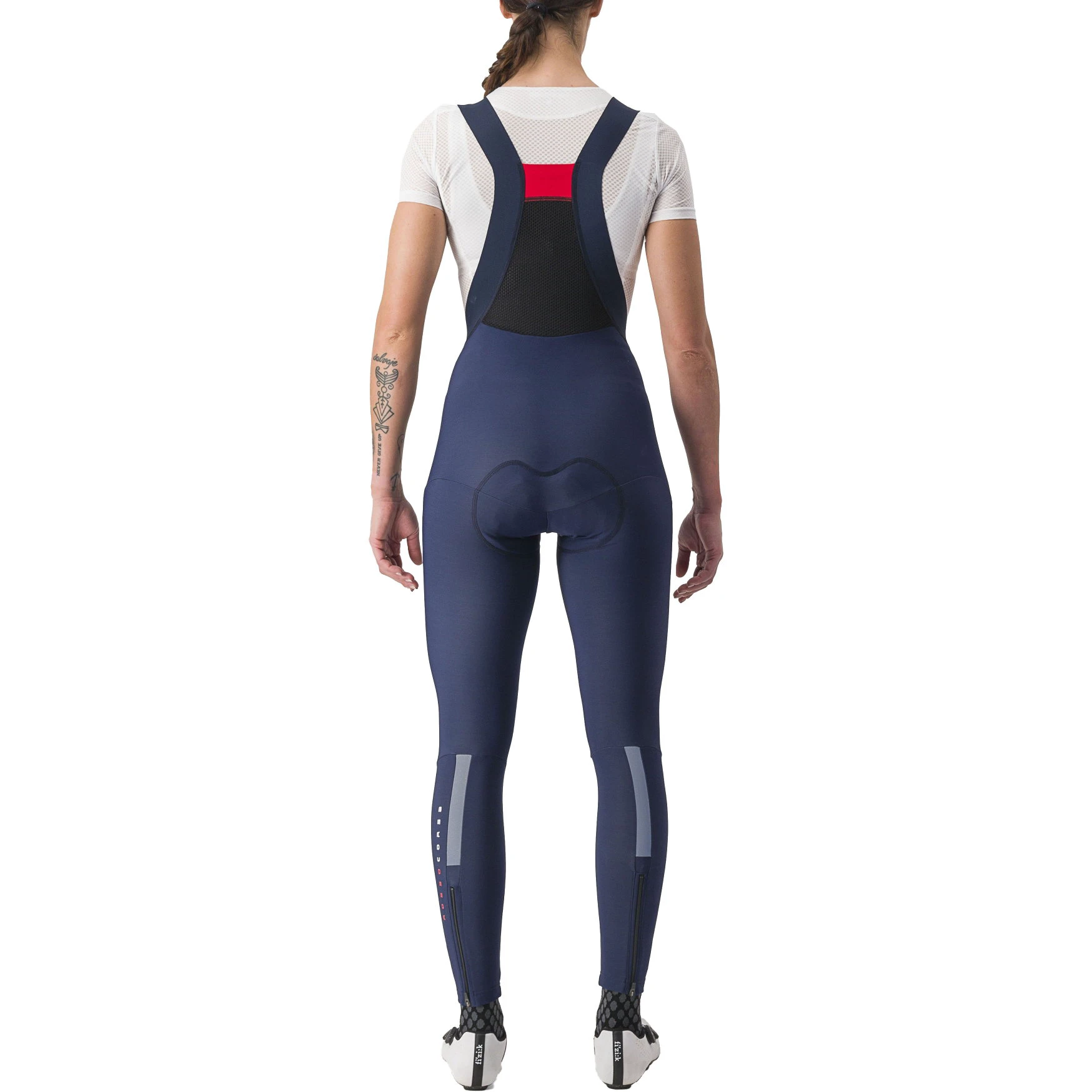 2. Castelli - Pantaloni lungi ciclism cu bretele iarna si vreme rece pentru femei Sorpasso Ros W bibtight - albastru belgian gri reflex