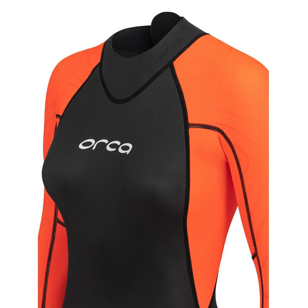 5. Orca - costum neopren ape deschise pentru femei vizibilitate sporita W Vitalis OpenWater HI VIS wetsuit - negru portocaliu