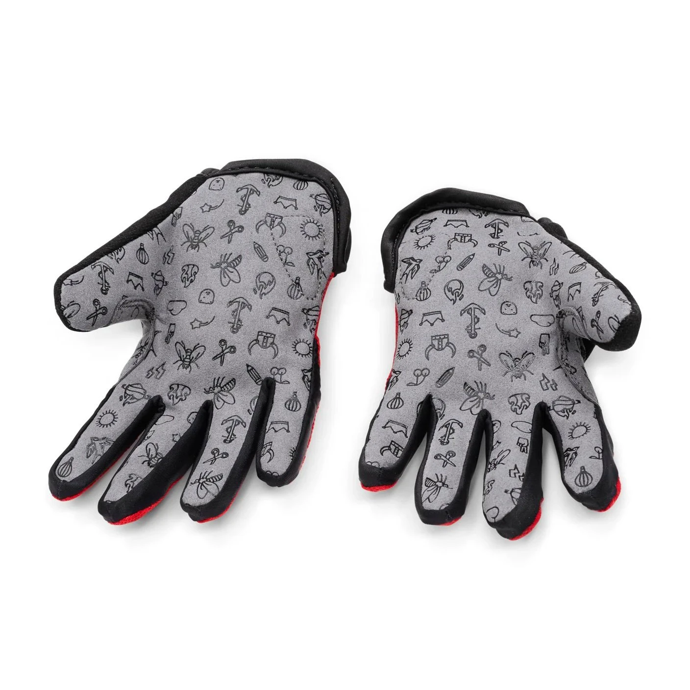 2. Woom - manusi ciclism copii tens bike gloves - rosu negru gri