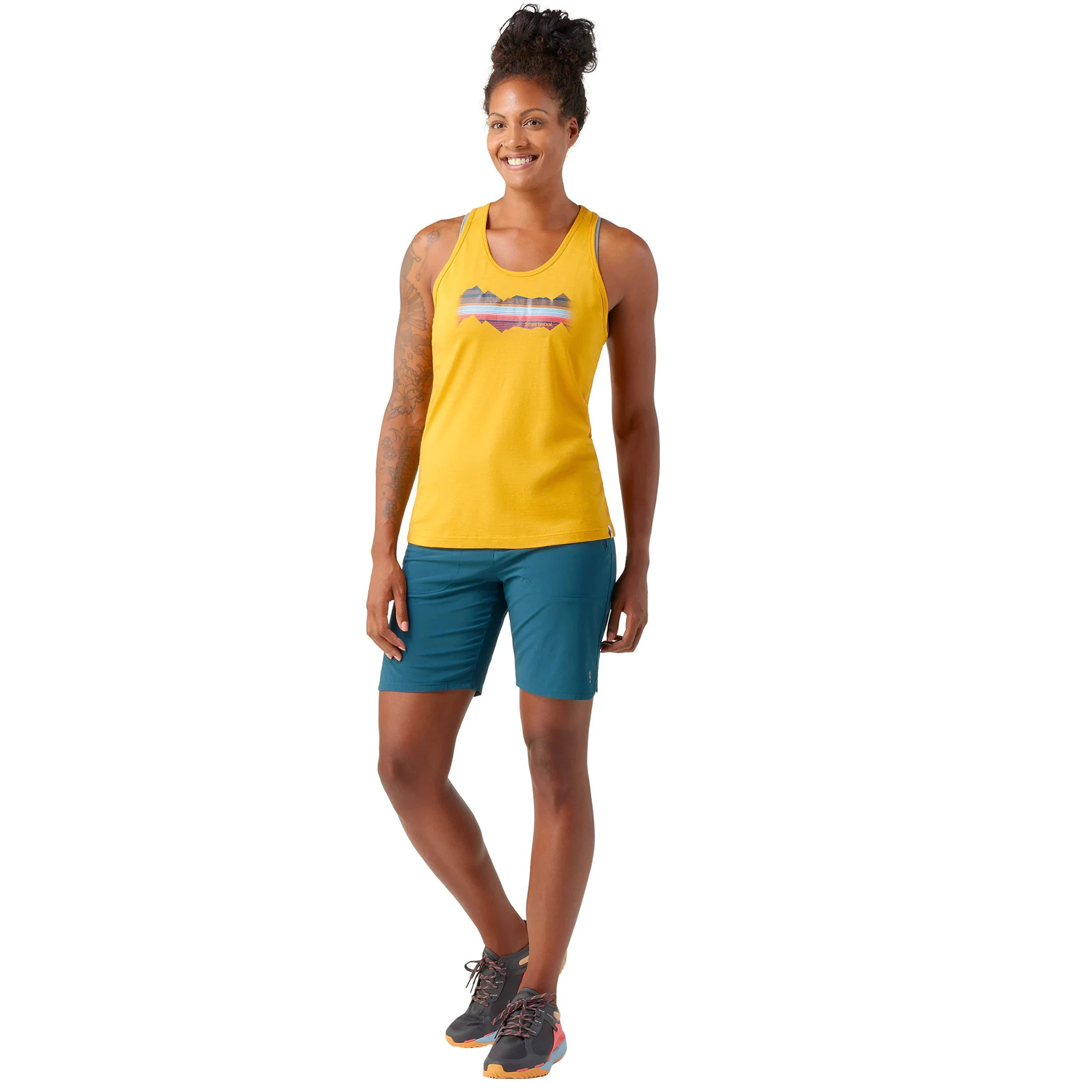 2. Smartwool - maiou sport femei Mountain Horizon Graphic W Tank - galben miere