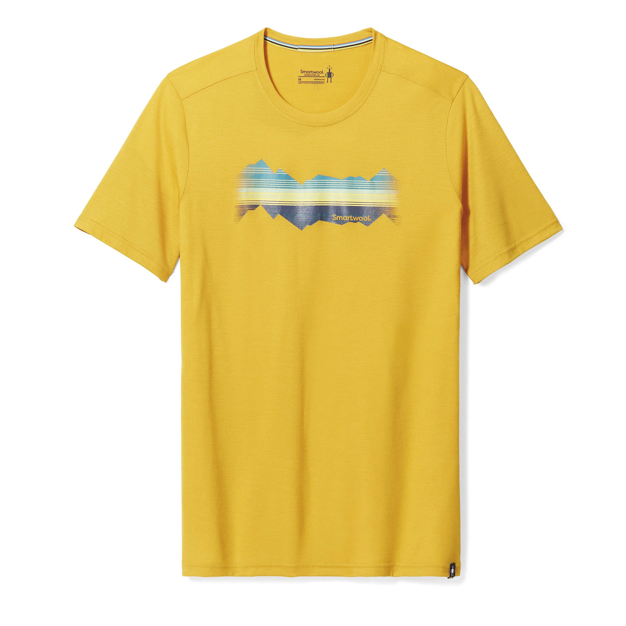 1. Smartwool - tricou sport unisex maneca scurta Mountain Horizon Graphic Short Sleeve Tee - galben intens miere