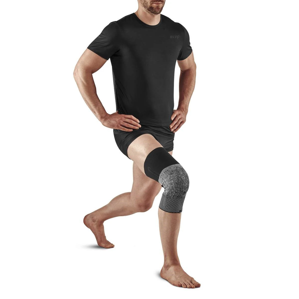 3. CEP - Genunchiera orto pentru compresie si protectie genunchi Max Support Compression Knee Sleeve - negru gri