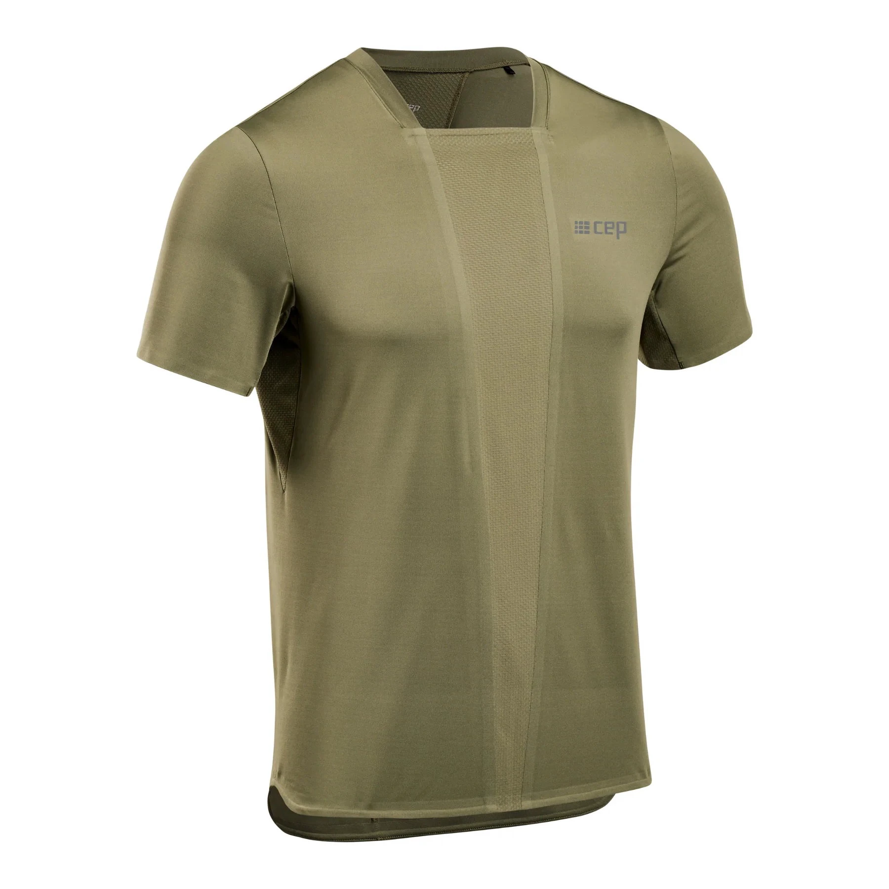 CEP - Tricou cu maneca scurta barbati The Run Shirt - verde inchis maslina - 59465