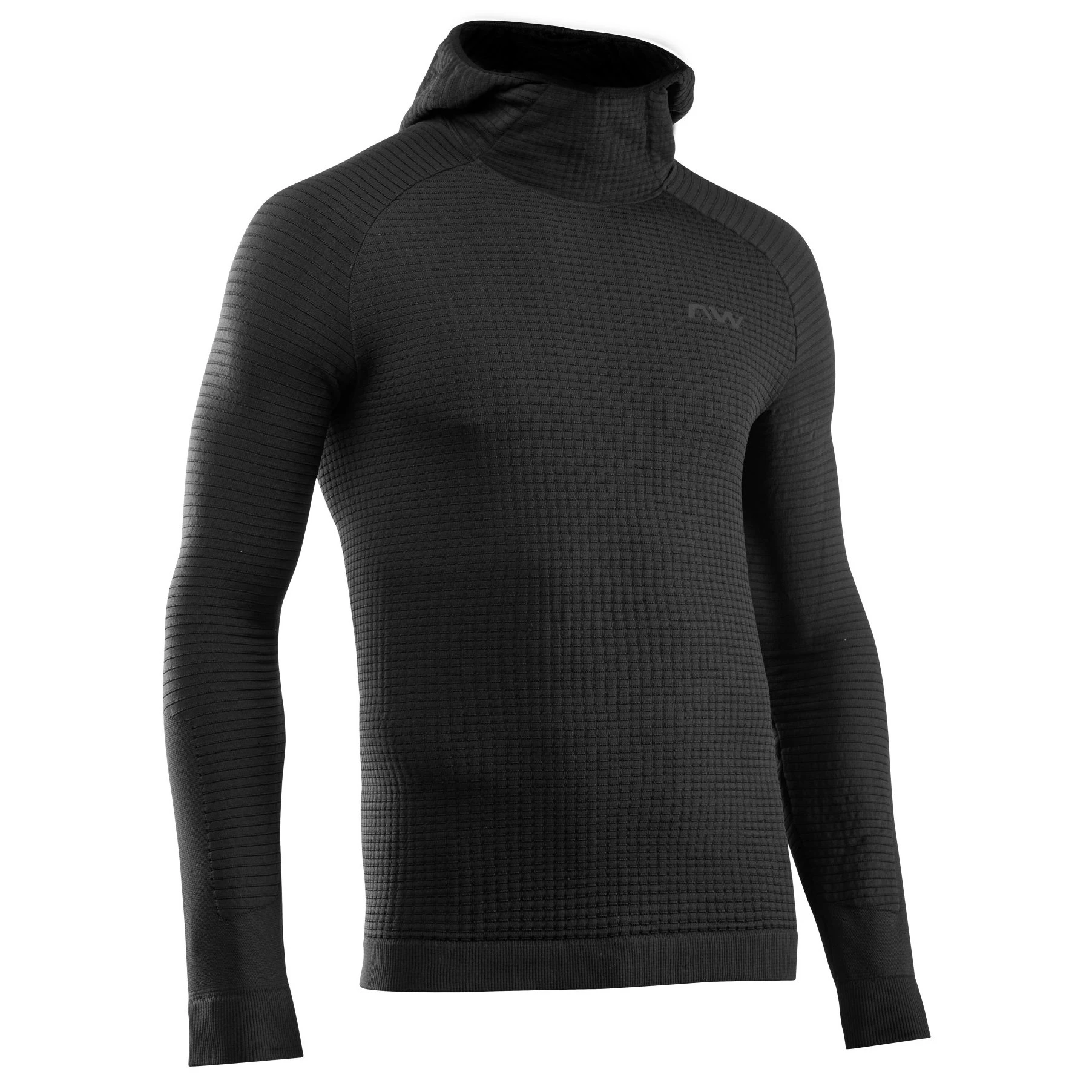1. Northwave - bluză ciclism mânecă lungă Route Knit Hoodie - negru