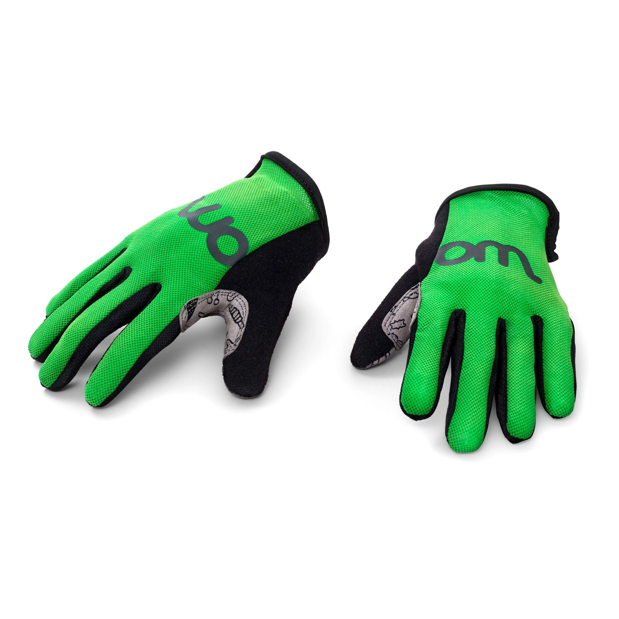 4. Woom - manusi ciclism copii tens bike gloves - verde negru gri