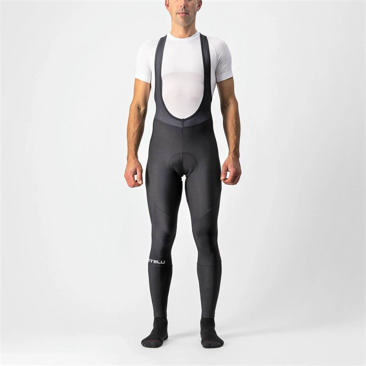 Castelli - pantaloni lungi ciclism pentru barbati cu bretele Entrata bibtights - negru - 145970