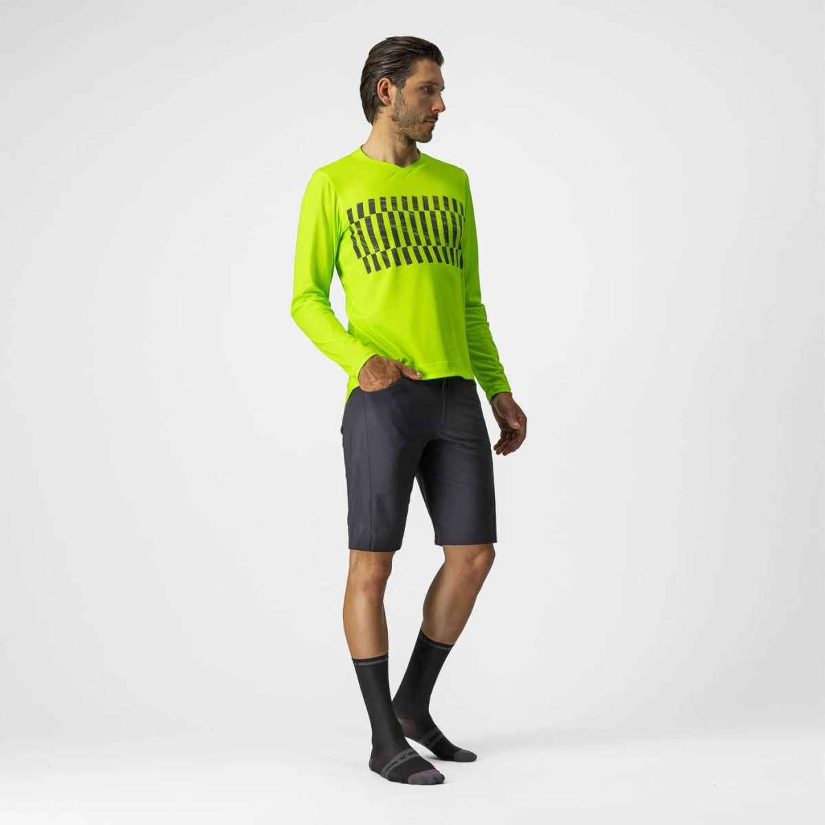 6. Castelli - tricou ciclism pentru barbati, maneca lunga Trail Tech LS Tee jersey - albastru electric negru