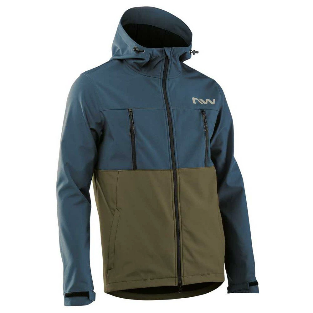 9. Northwave - jacheta ciclism iarna pentru barbati All mountain Easy Out Softshell - albastru verde army