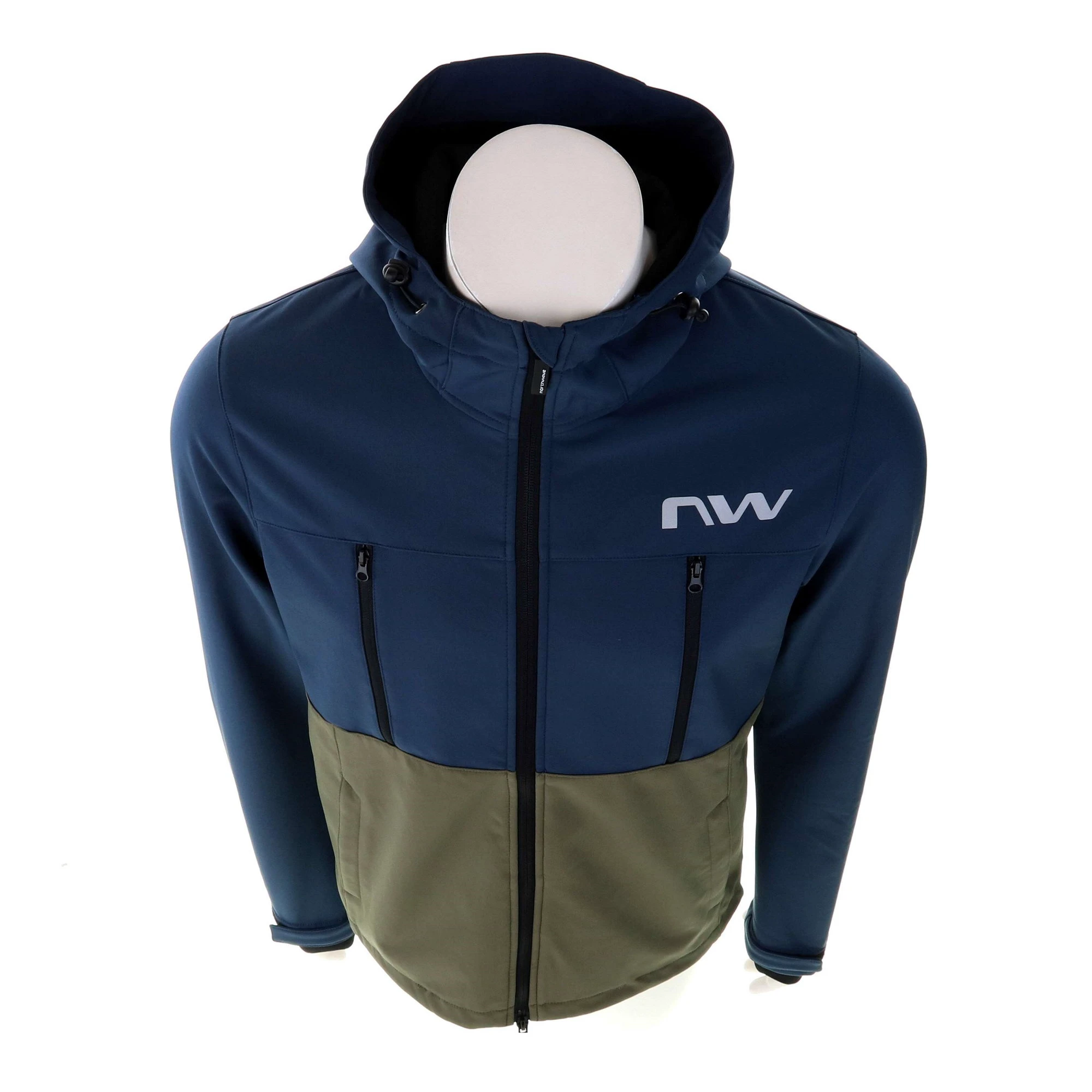 7. Northwave - jacheta ciclism iarna pentru barbati All mountain Easy Out Softshell - albastru verde army