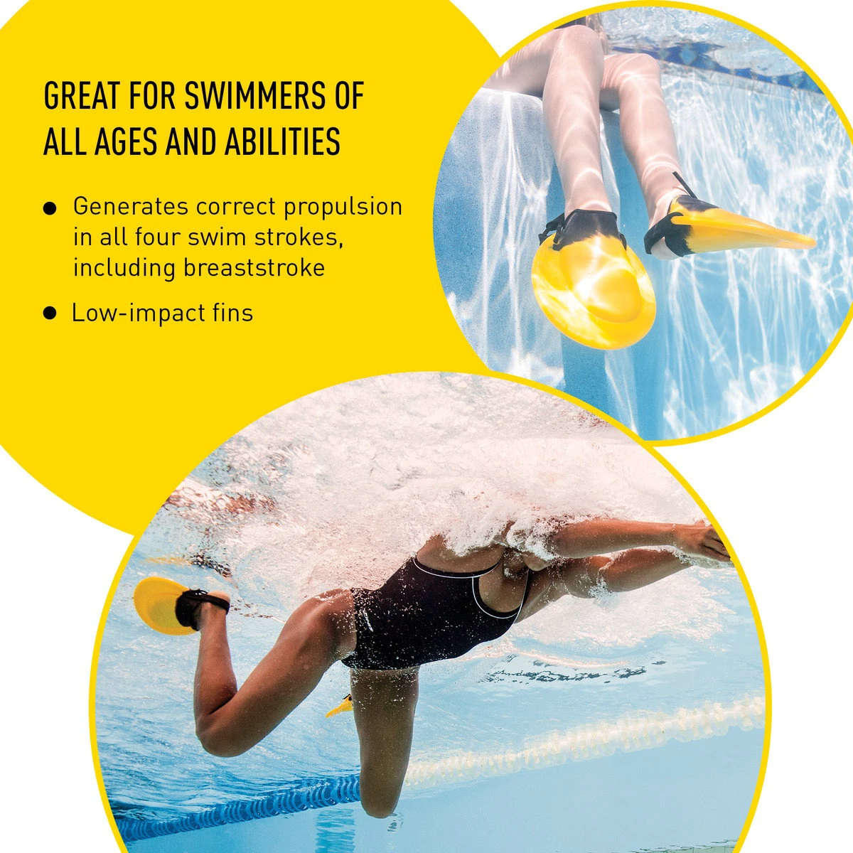 2. Finis - labe inot pentru adulti Positive Drive - galben negru