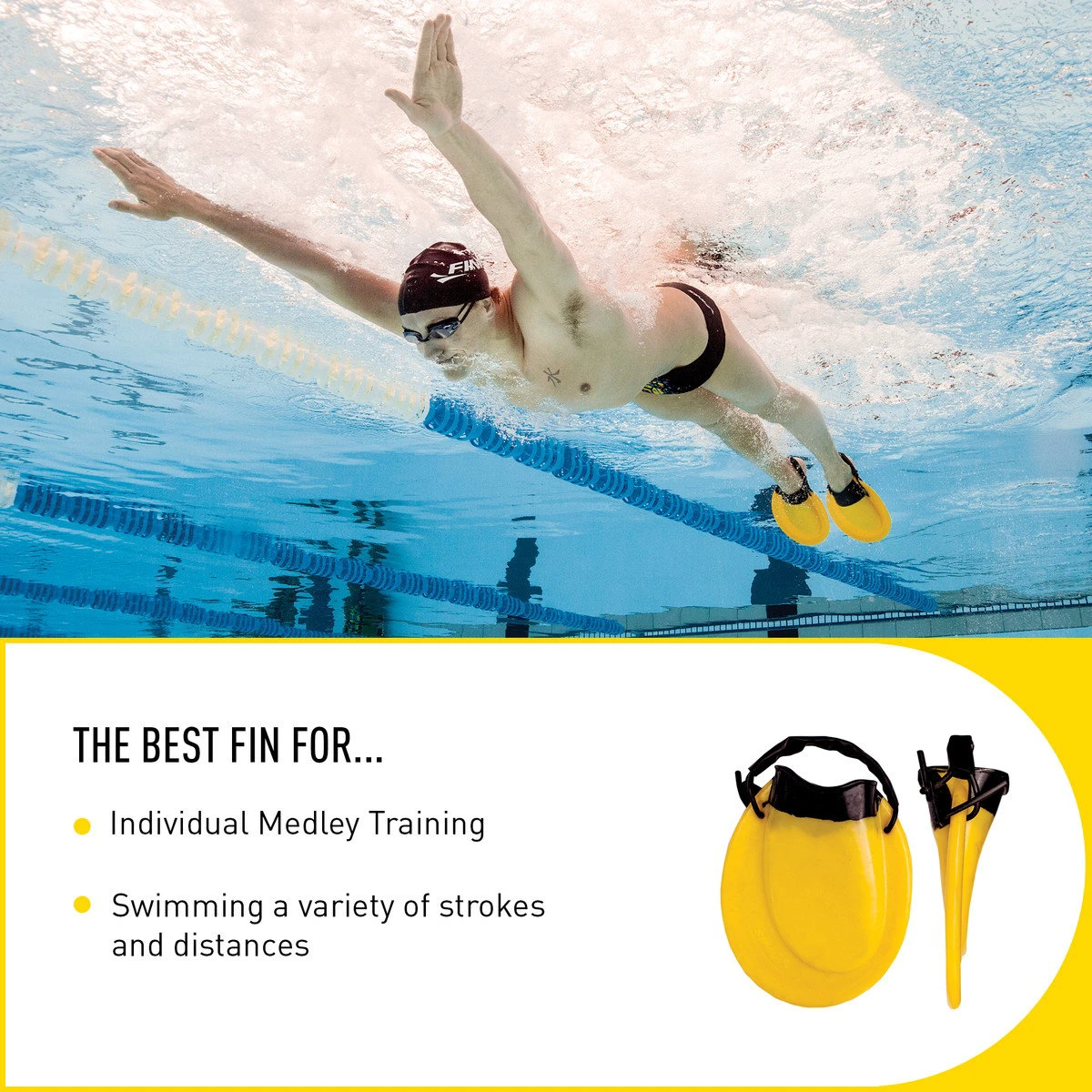 3. Finis - labe inot pentru adulti Positive Drive - galben negru