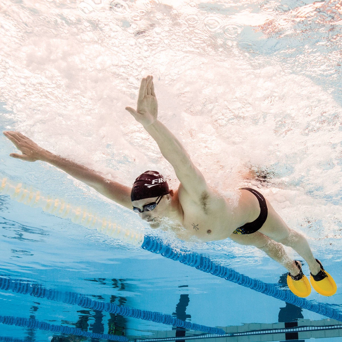 6. Finis - labe inot pentru adulti Positive Drive - galben negru