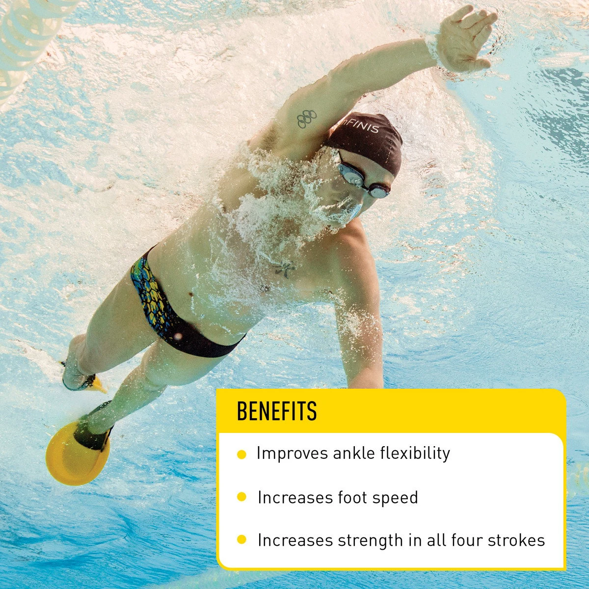4. Finis - labe inot pentru adulti Positive Drive - galben negru