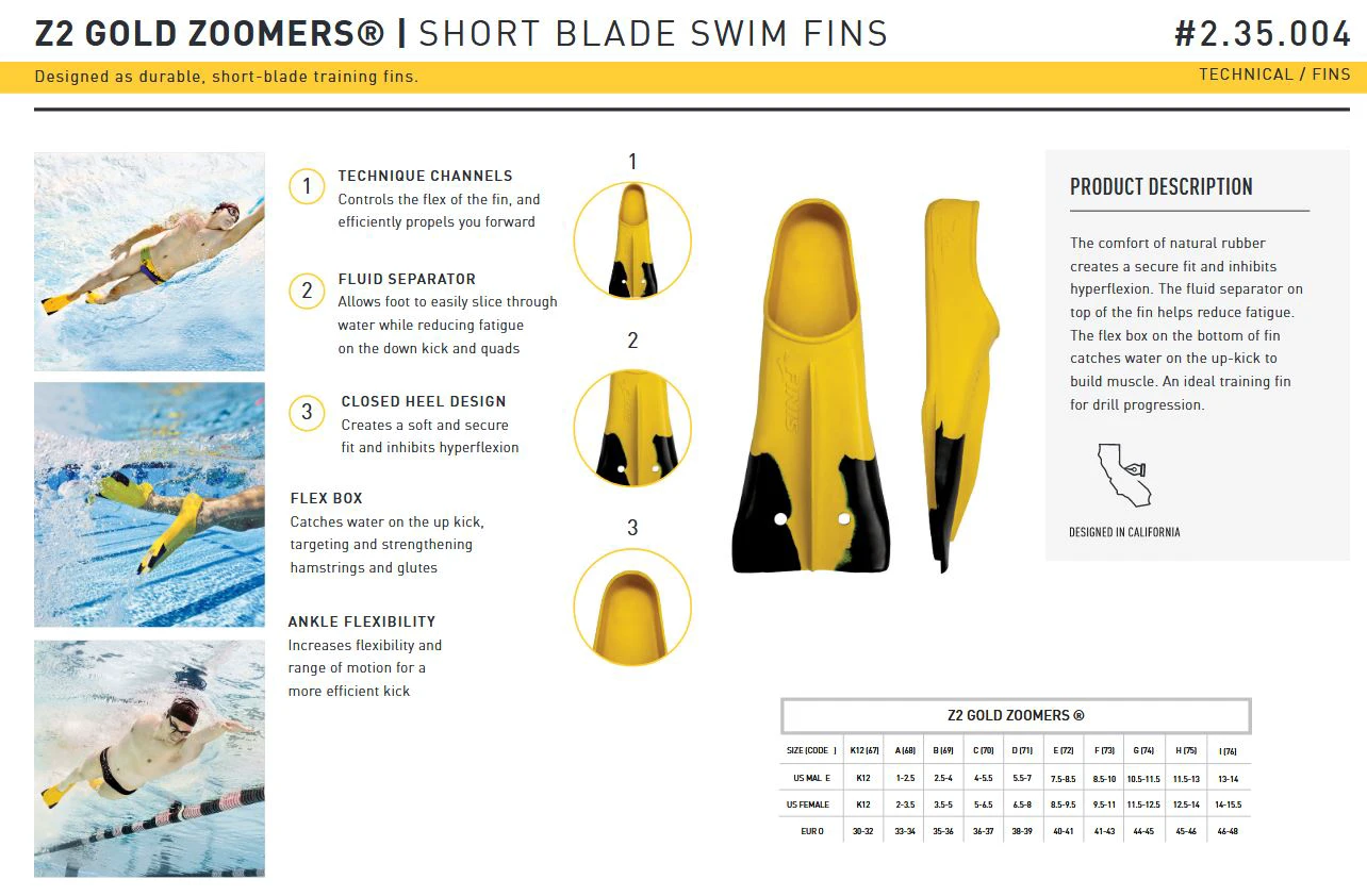 5. Finis - labe inot pentru adulti Zoomers Gold Z2 - galben