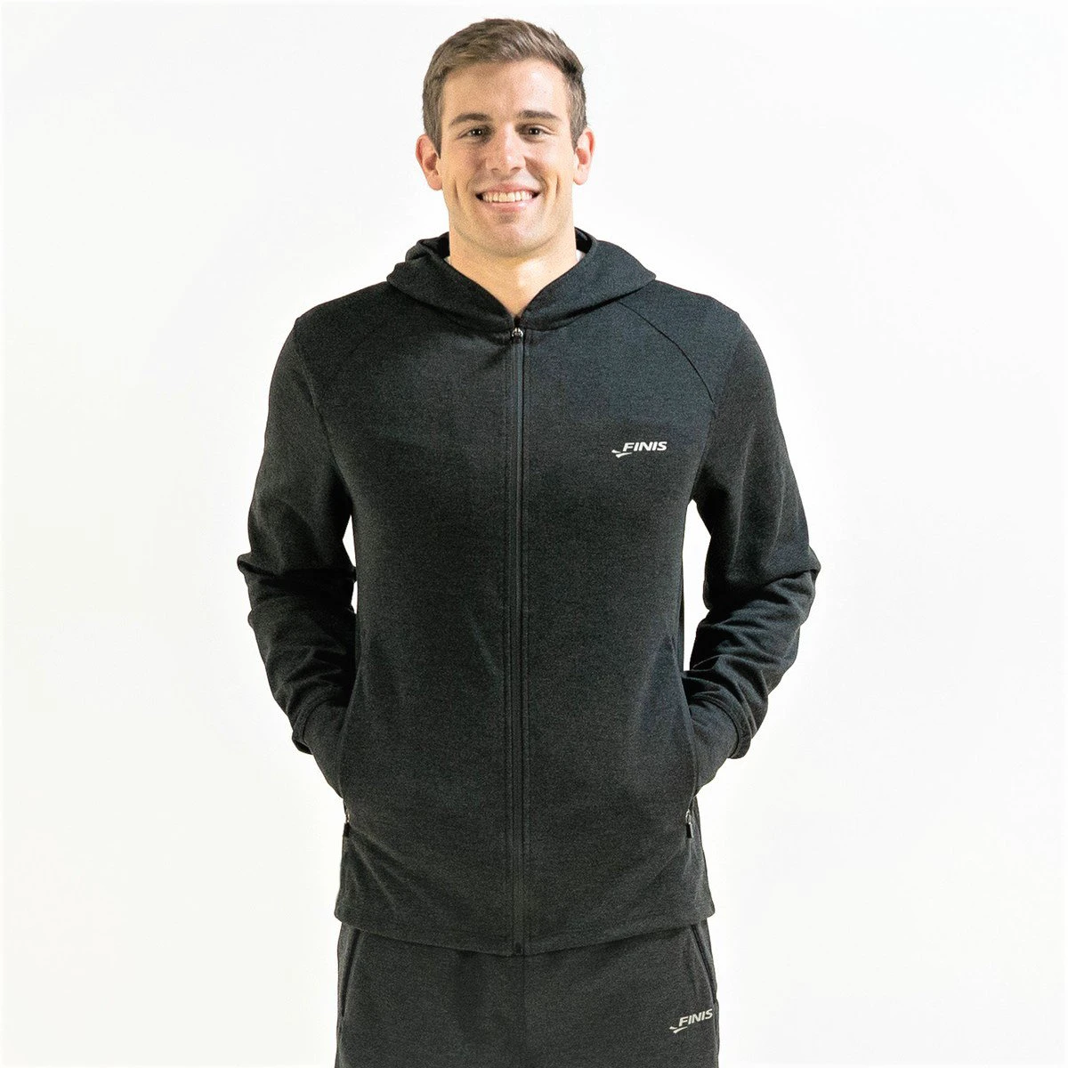 Finis - hanorac bumbac cu fermoar pentru barbati Tech Jacket Mens - negru - 59840