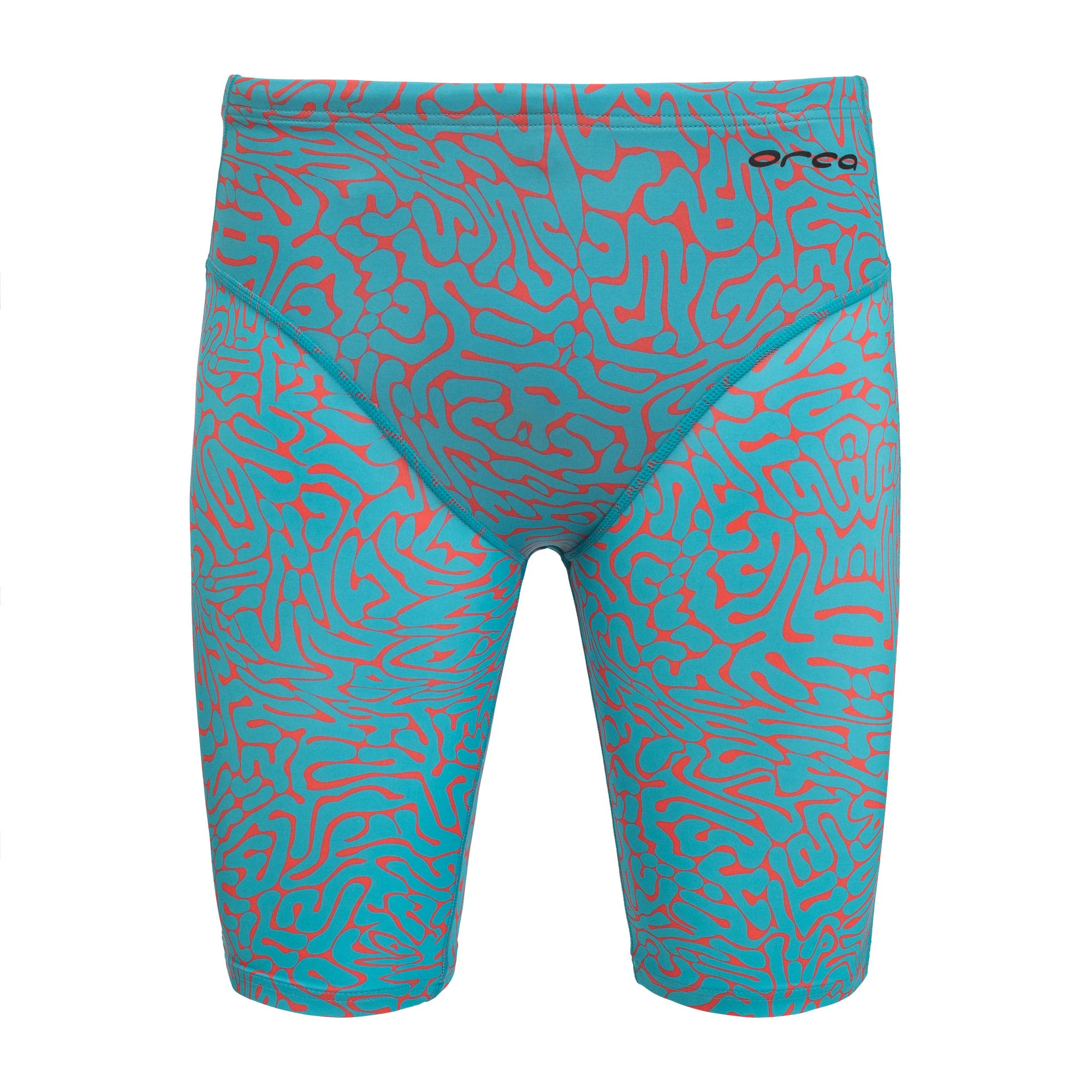 1. Orca - costum inot pentru barbati tip jammer - albastru deschis portocaliu