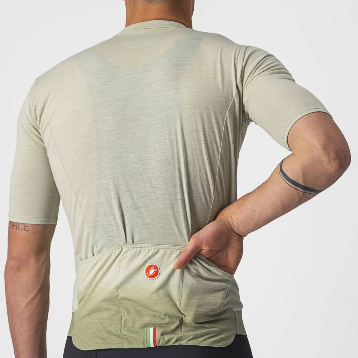 6. Castelli - tricou pentru ciclism cu maneca scurta Essenza Jersey - alb verde deschis desert