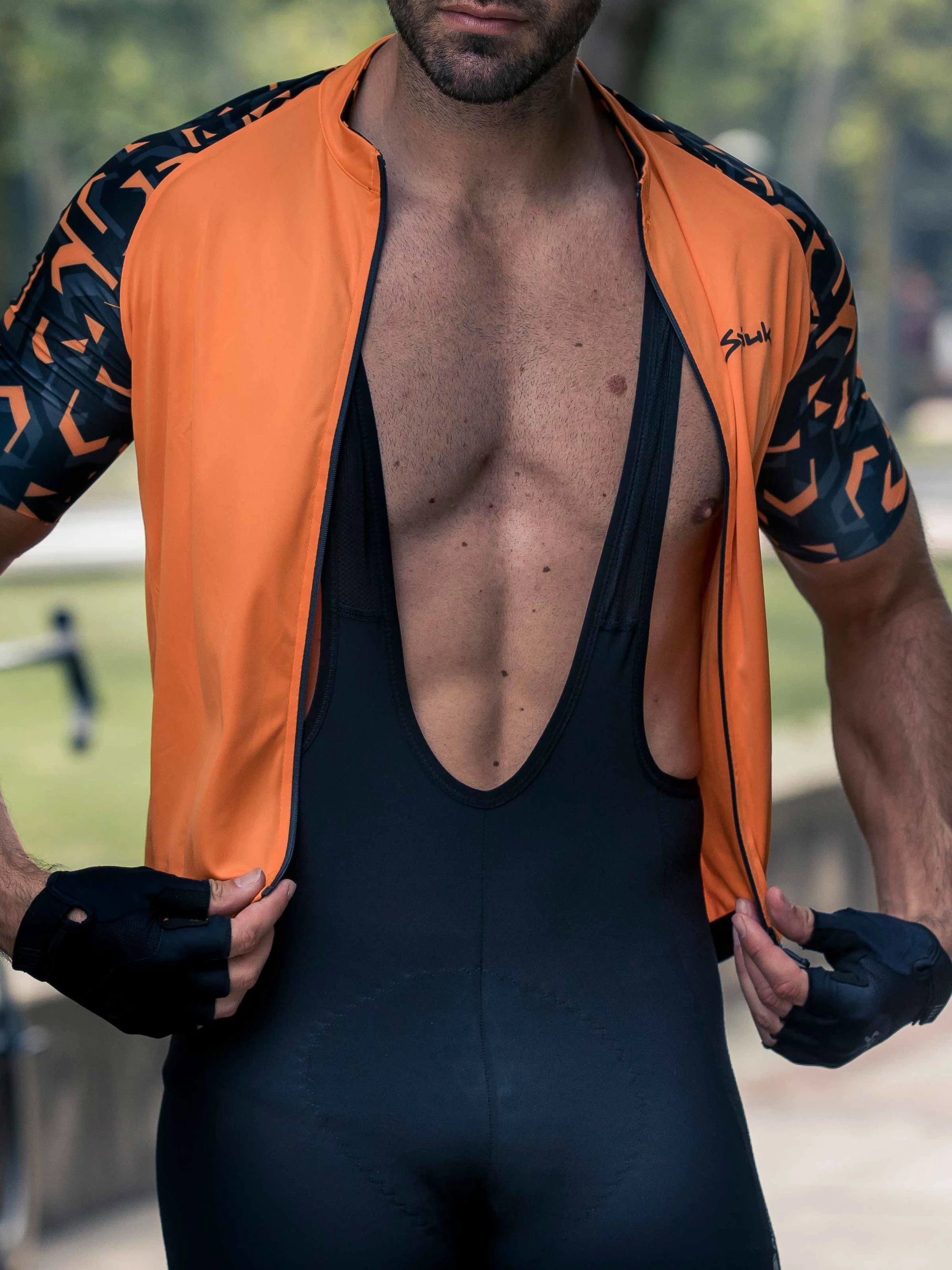 4. Spiuk - Pantaloni scurti ciclism pentru barbati TOP TEN ANTI-ABRASION Bib Short - negru
