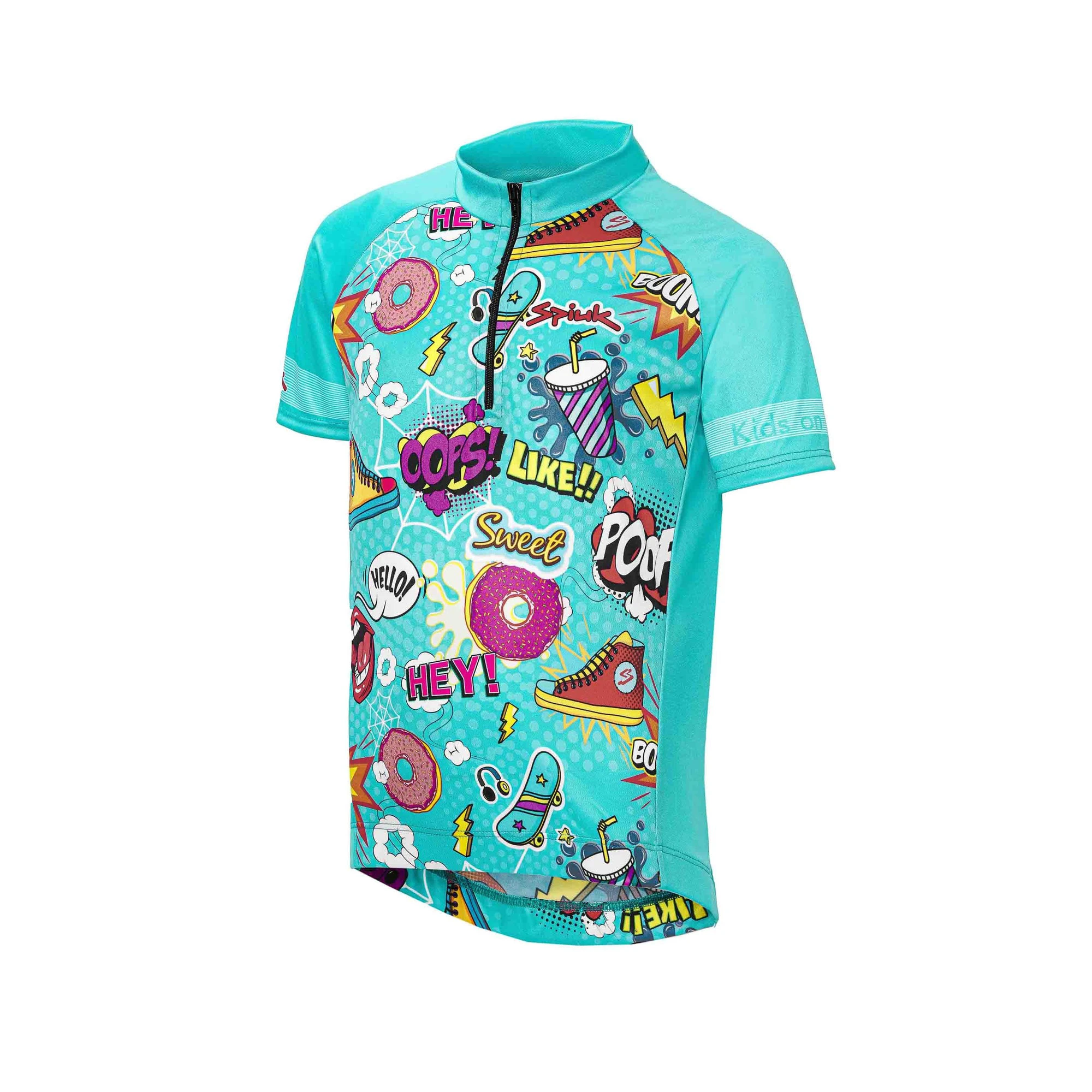 Spiuk - Tricou ciclism copii ANATOMIC SS kid jersey - albastru multicolor - 60044