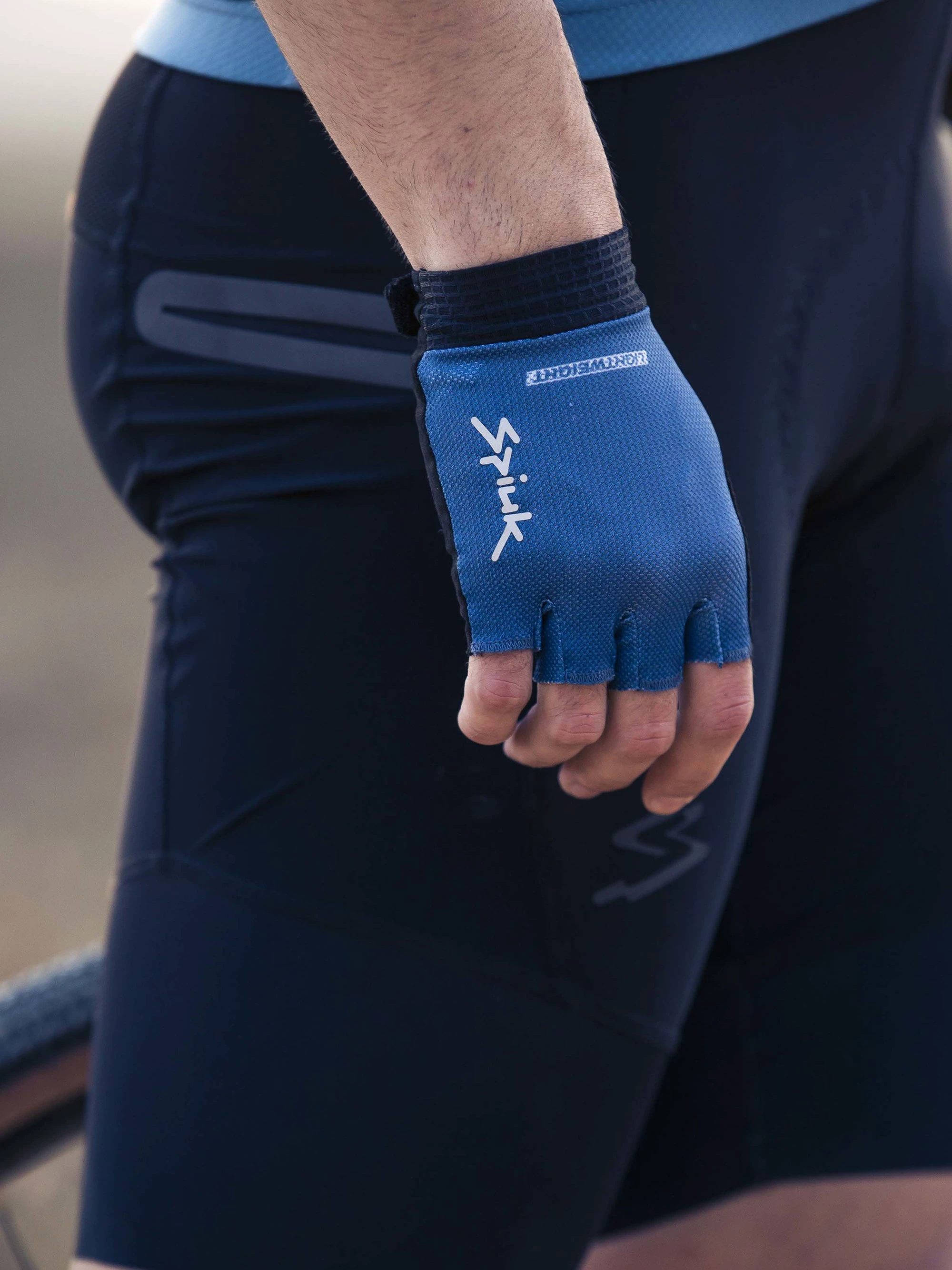 3. Spiuk - Manusi ciclism degete scurte HELIOS gloves - albastru negru