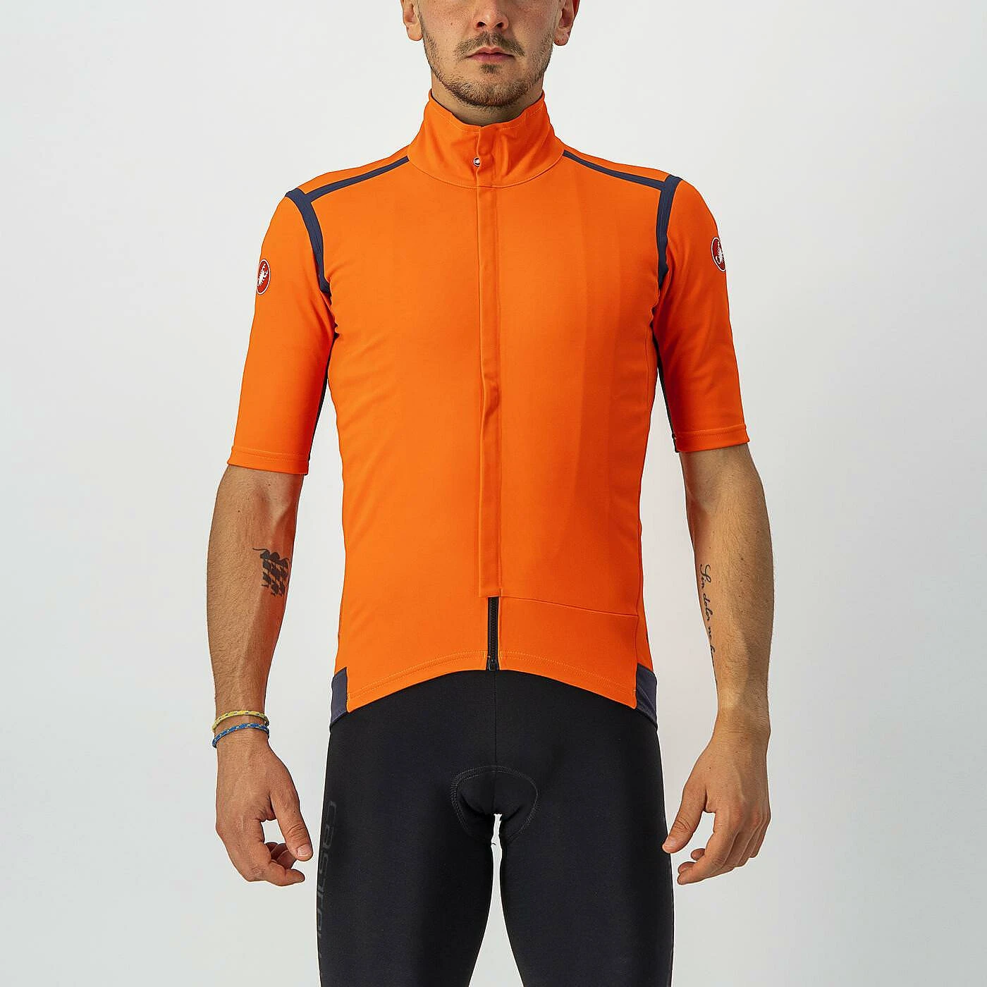 1. Castelli - Jacheta ciclism maneca scurta pentru barbati Gabba RoS - portocaliu