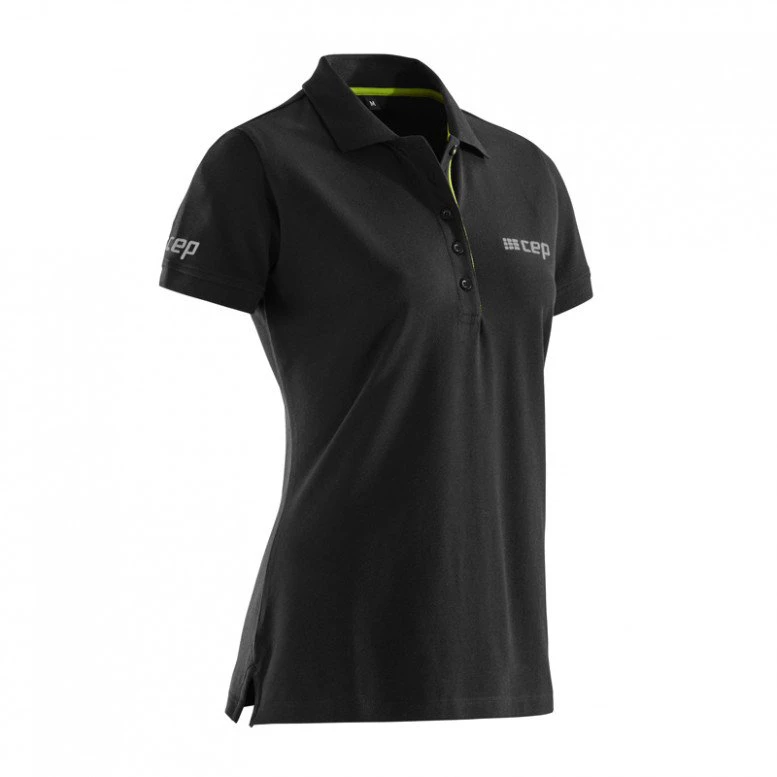 CEP - tricou sport tip polo cu maneci scurte pentru femei brand polo Shirt - negru verde lime - 60243