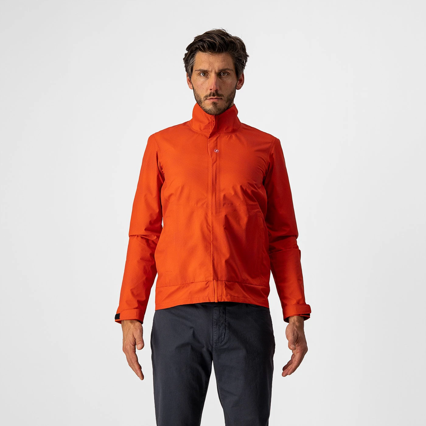 1. Castelli Commuter Reflex - jacheta ciclism impermeabila portocalie