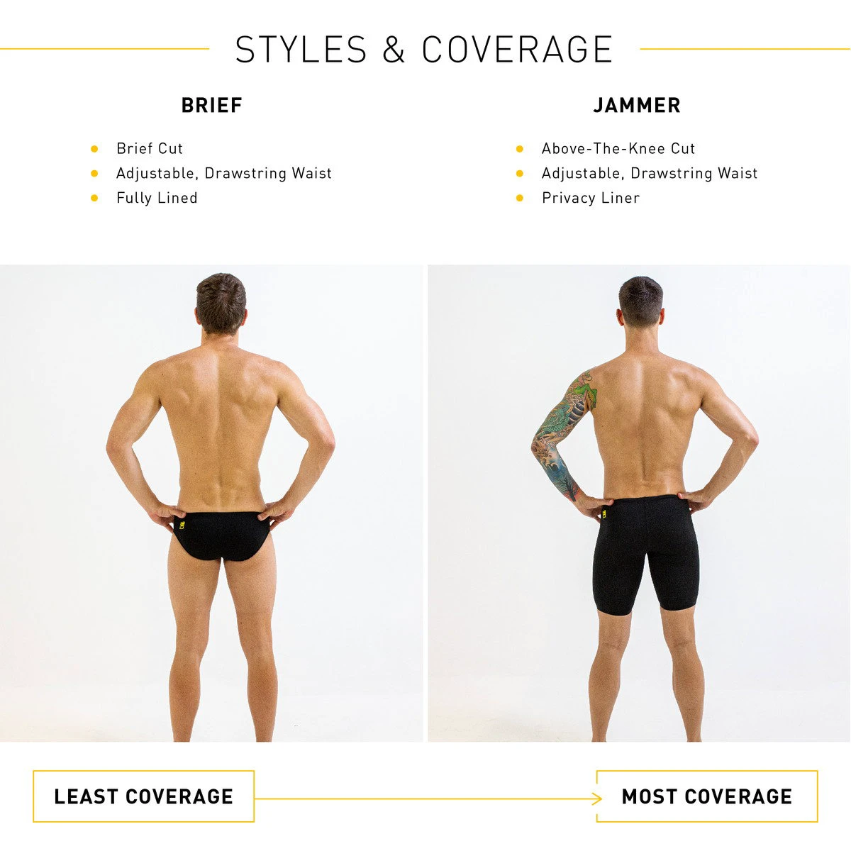 3. Finis - Slip inot barbati - Brief Solid - negru
