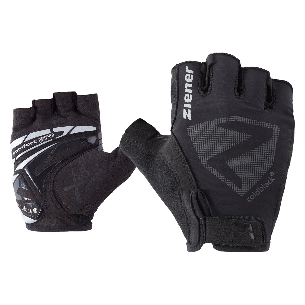 1. Ziener - manusi ciclism degete scurte Cansen Gloves - negru