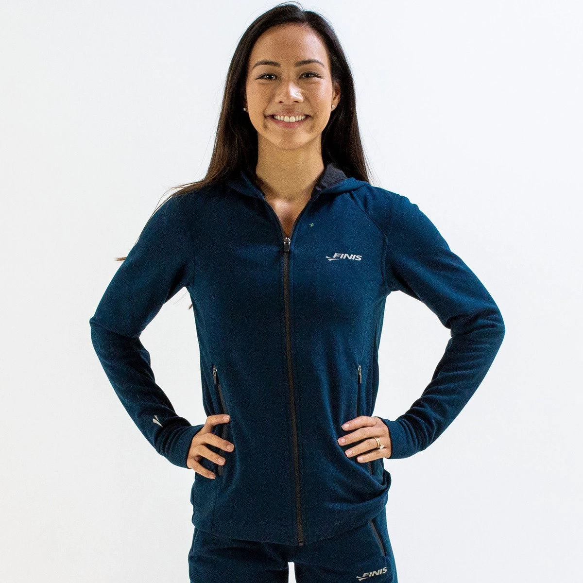 Finis - Hanorac tehnic cu fermoar pentru femei Tech Jacket - albastru inchis - 60726