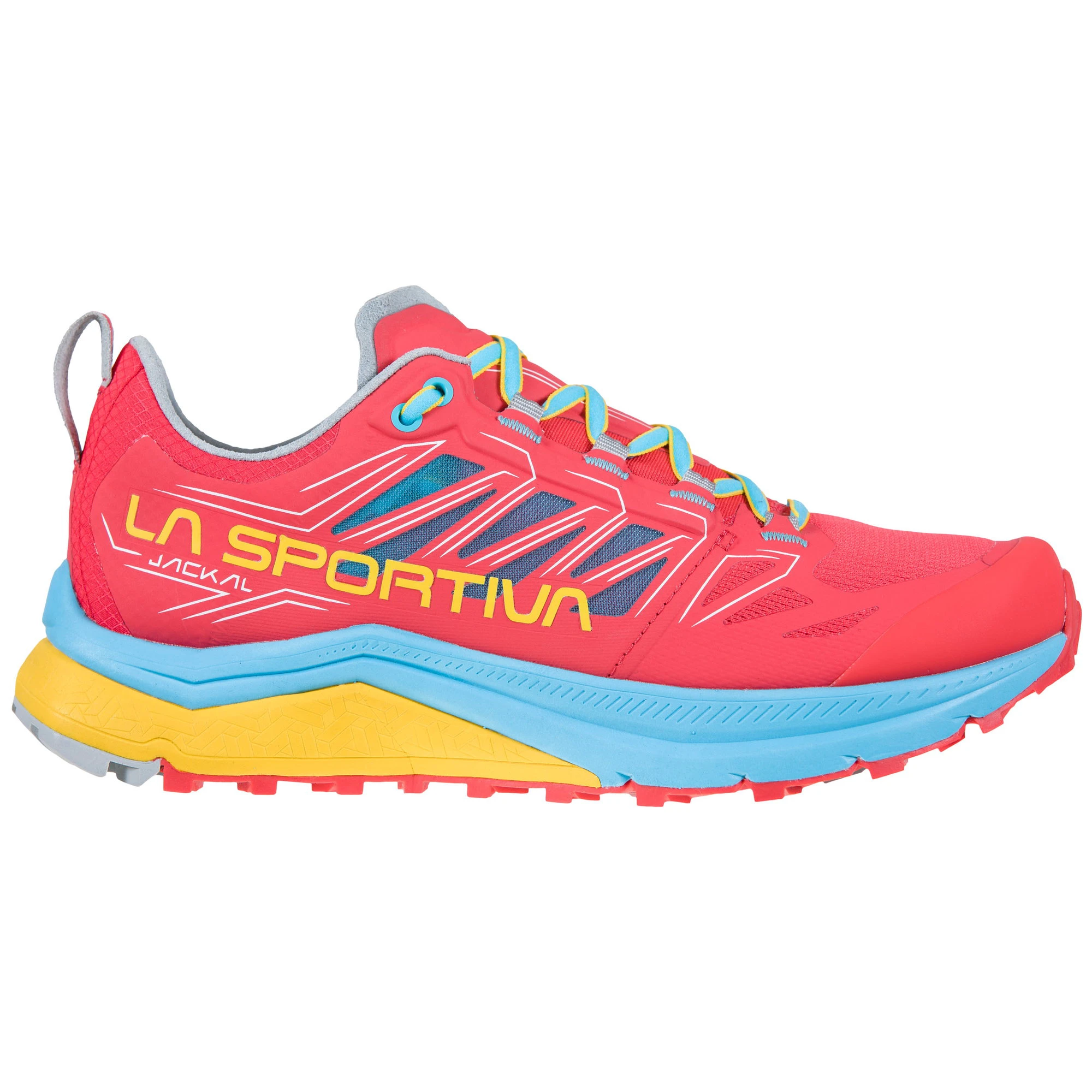 4. La Sportiva - Jackal pantofi alergare montana pentru femei - albastru Malibu roz Hibiscus