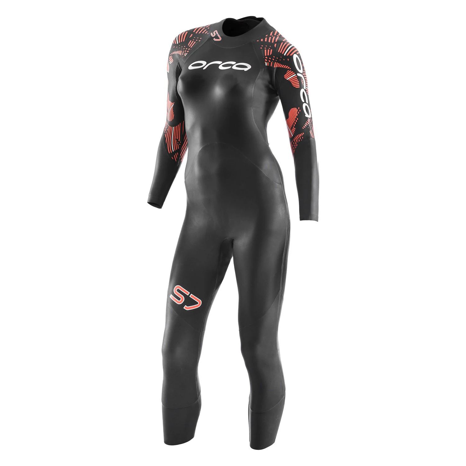 1. Orca - S7 costum neopren femei - negru portocaliu