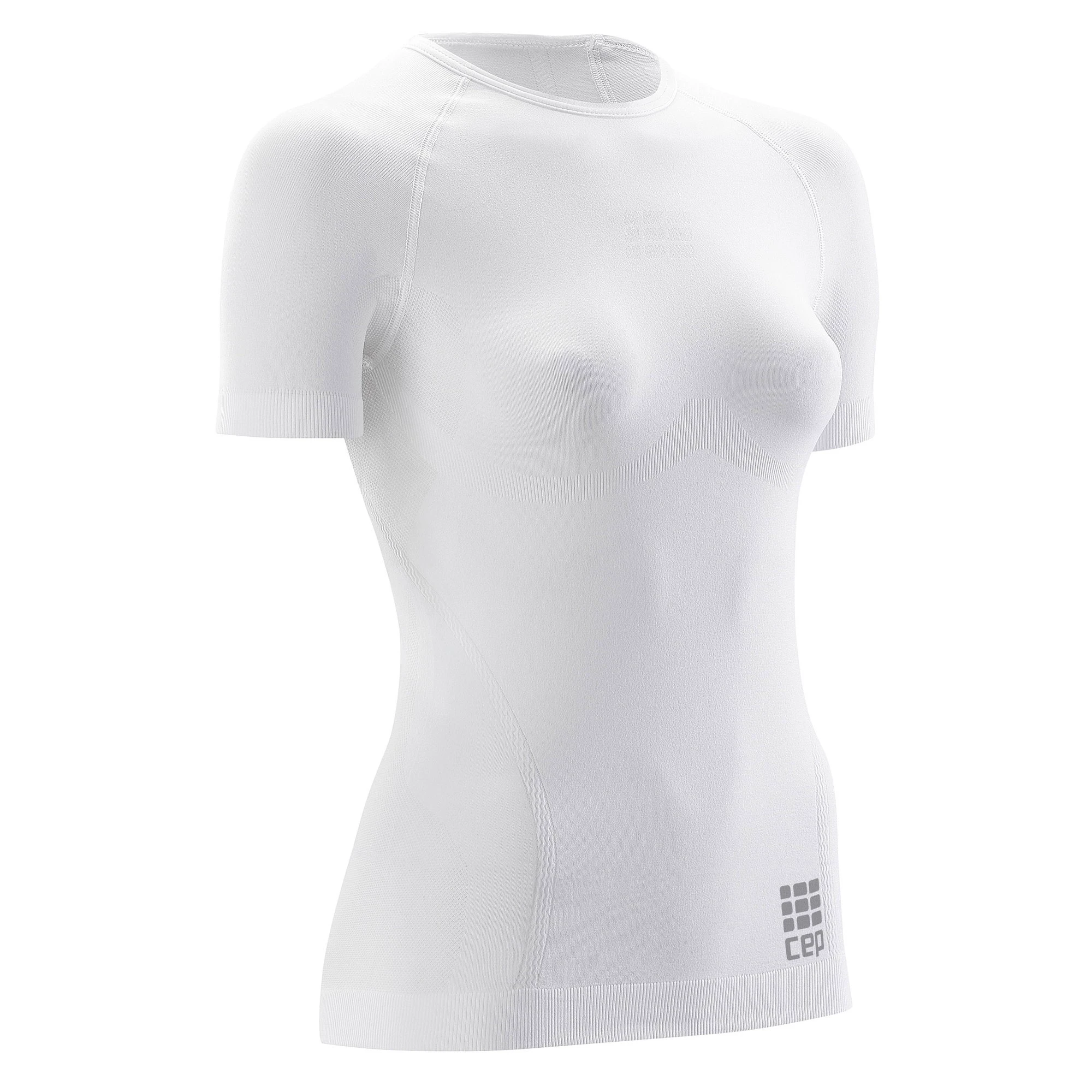 1. CEP - Tricou de compresie ultralight W cu maneci scurte - alb