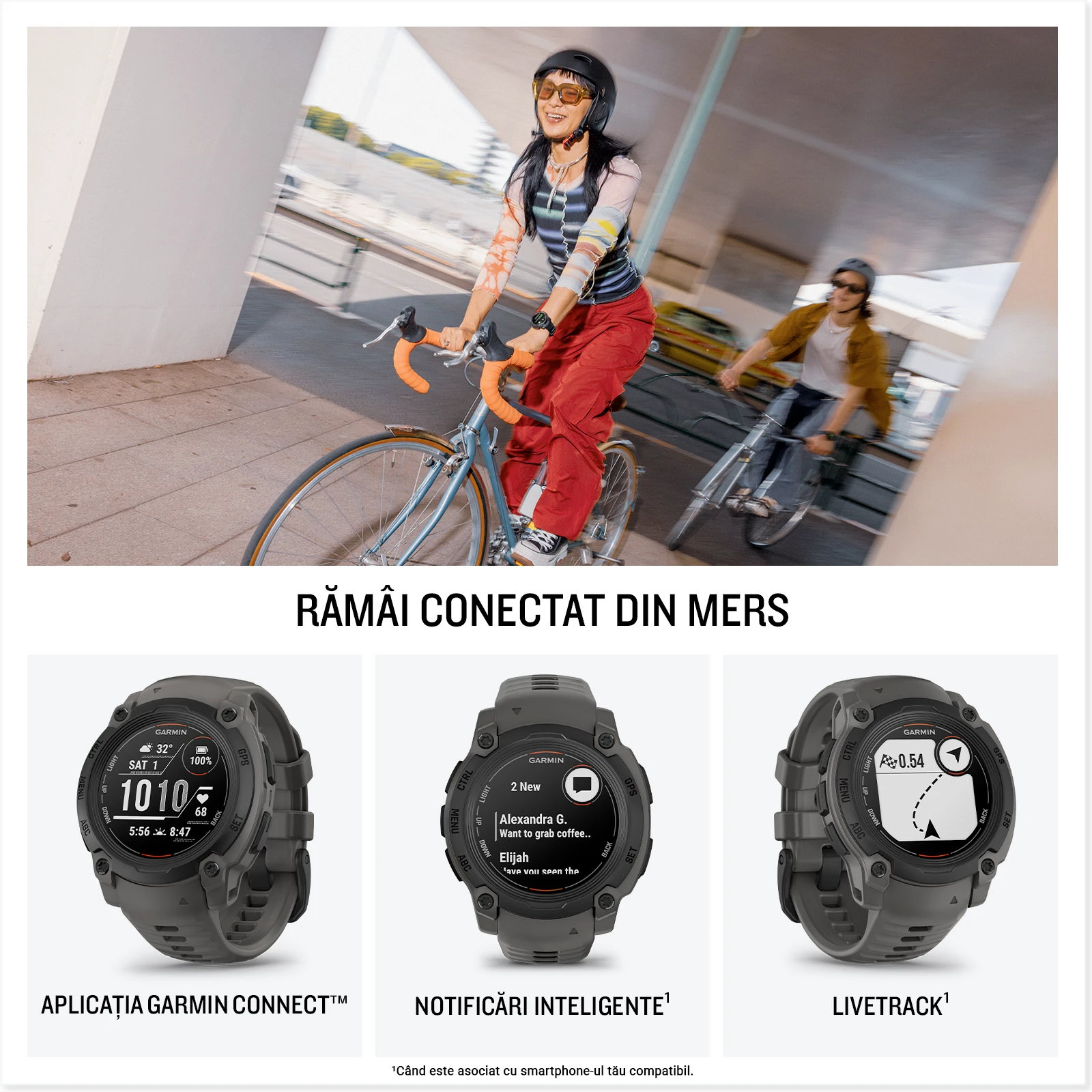 12. Garmin INSTINCT E - 40 mm negru - smartwatch robust cu GPS