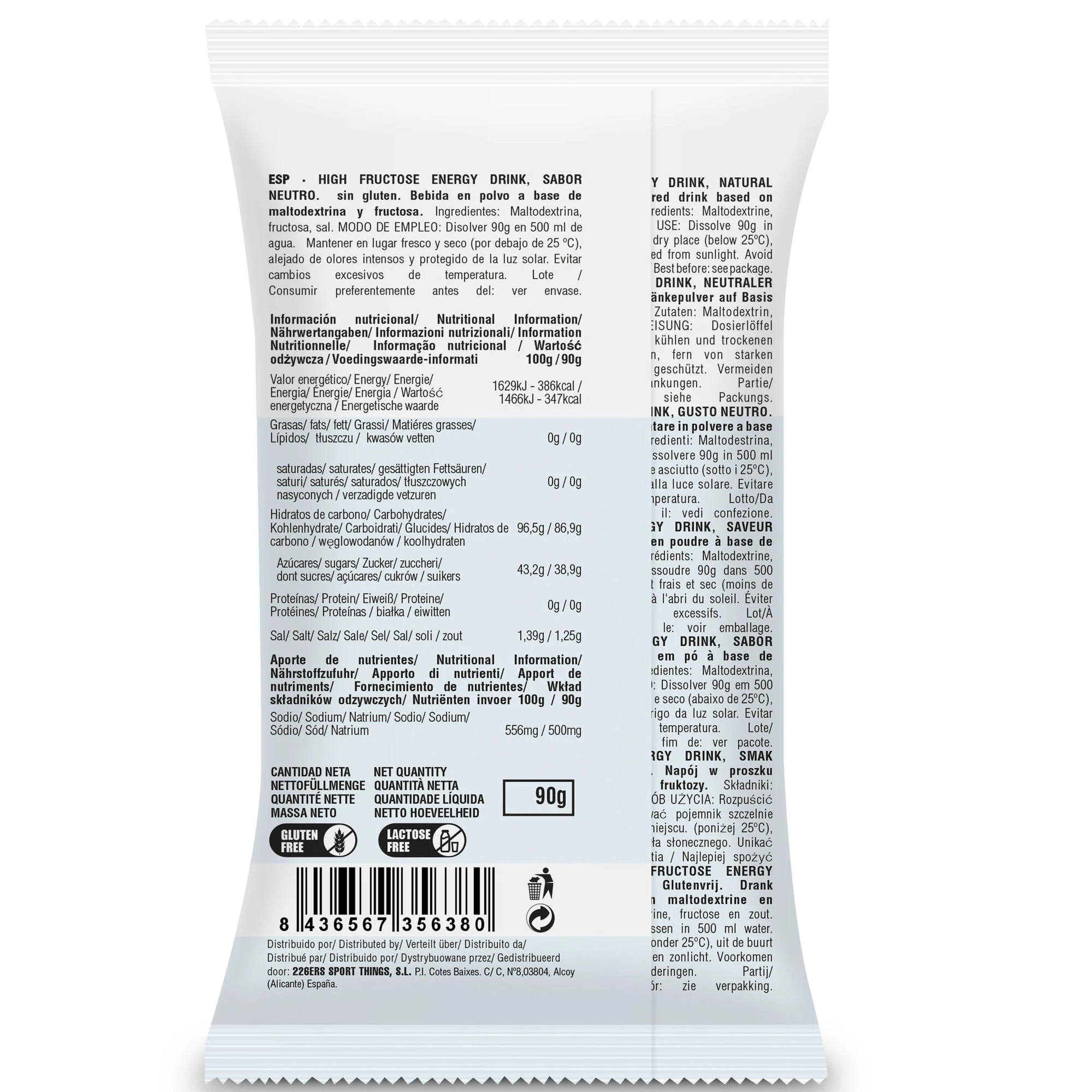 2. 226ers - bautura - High Fructose Energy Drink - Monodosis Neutral - 90gr