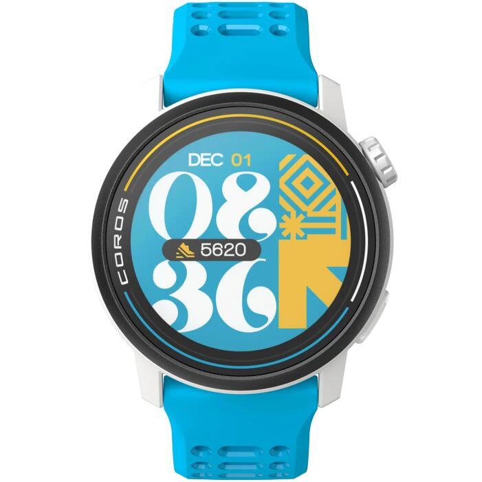 2. Coros - Pace 3 - ceas multisport GPS - Alb albastru - bratara albastra/silicon - Valencia Edition