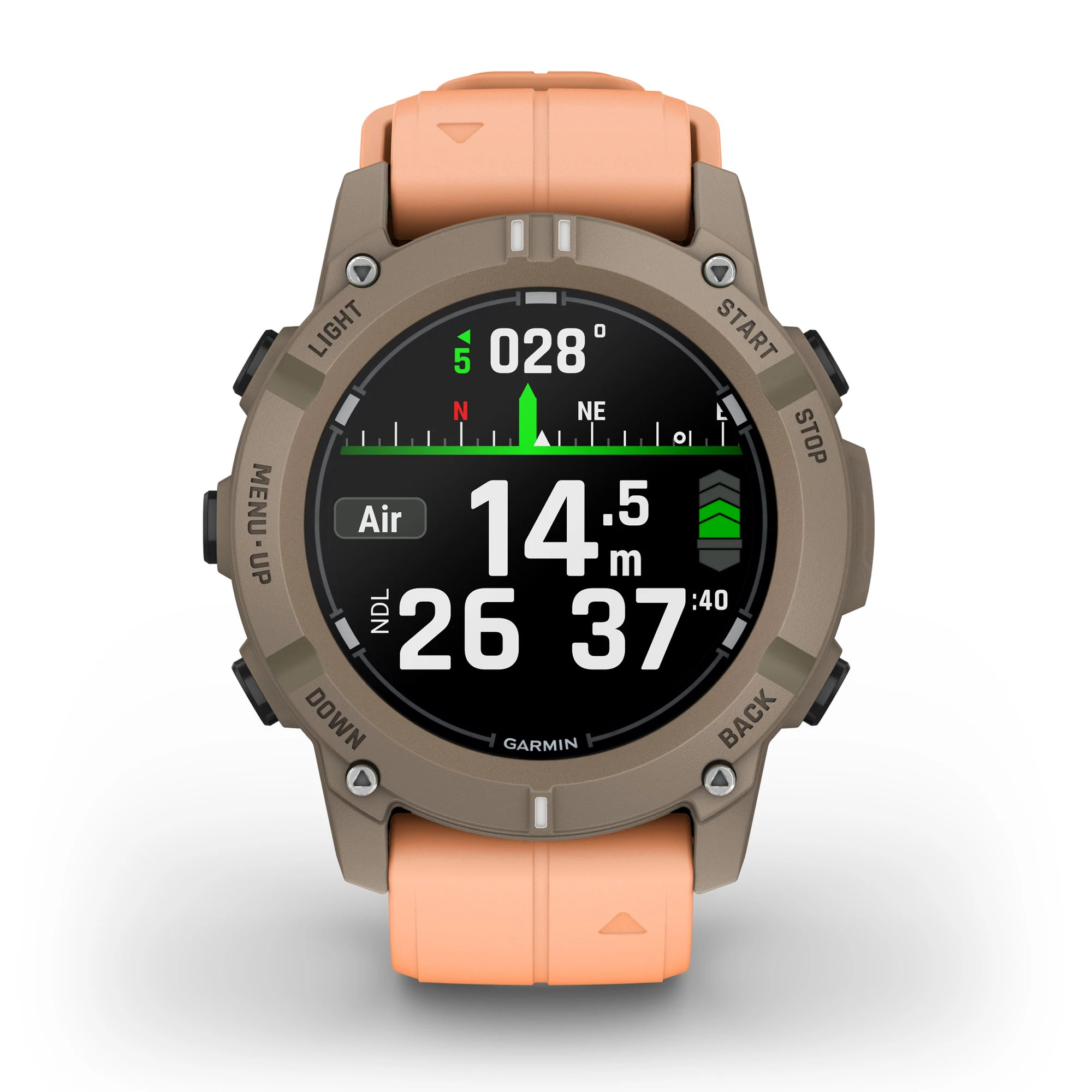 2. Garmin Descent G2 - 45 mm AMOLED Paloma cu curea Shell Pink - computer scufundări și smartwatch robust cu GPS