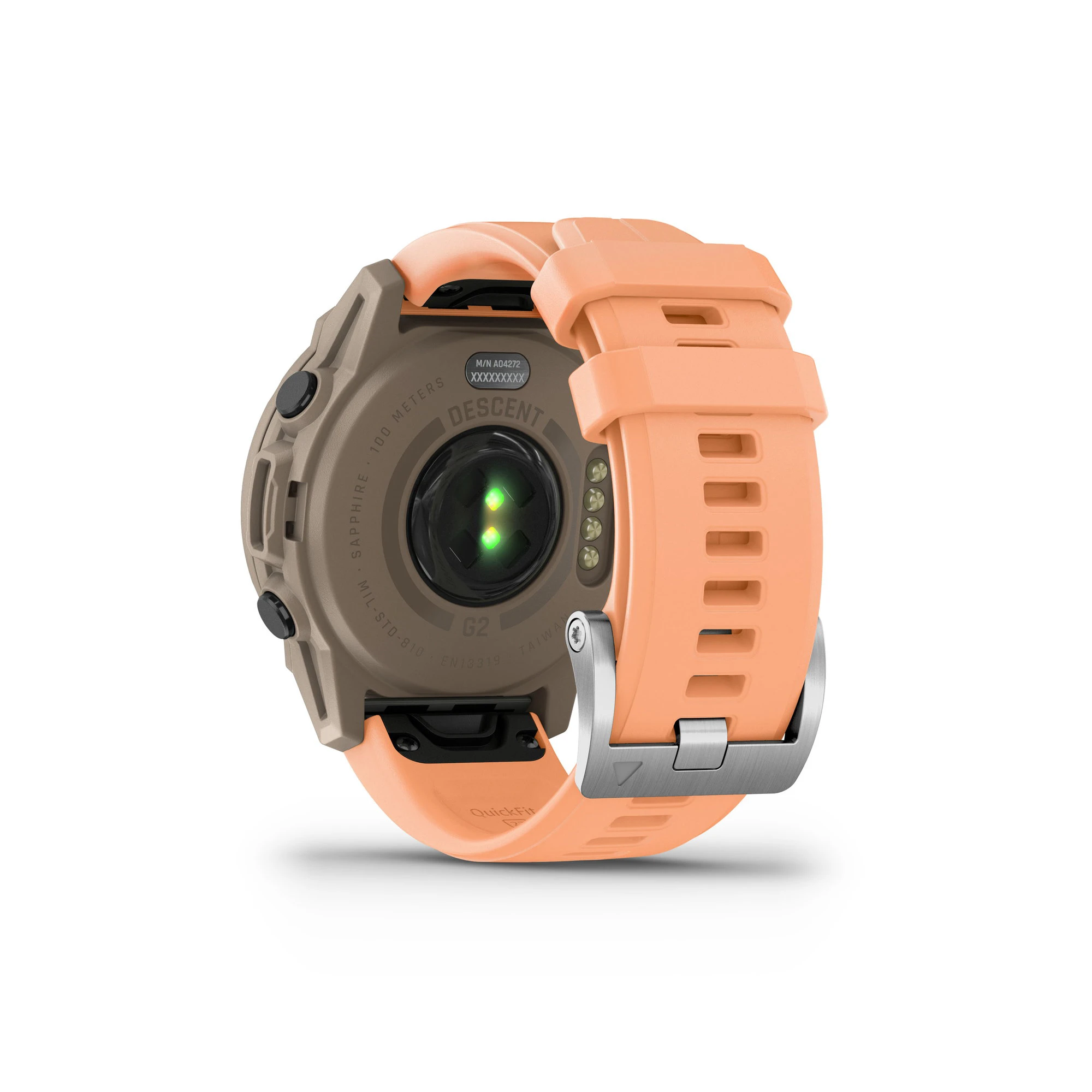 6. Garmin Descent G2 - 45 mm AMOLED Paloma cu curea Shell Pink - computer scufundări și smartwatch robust cu GPS